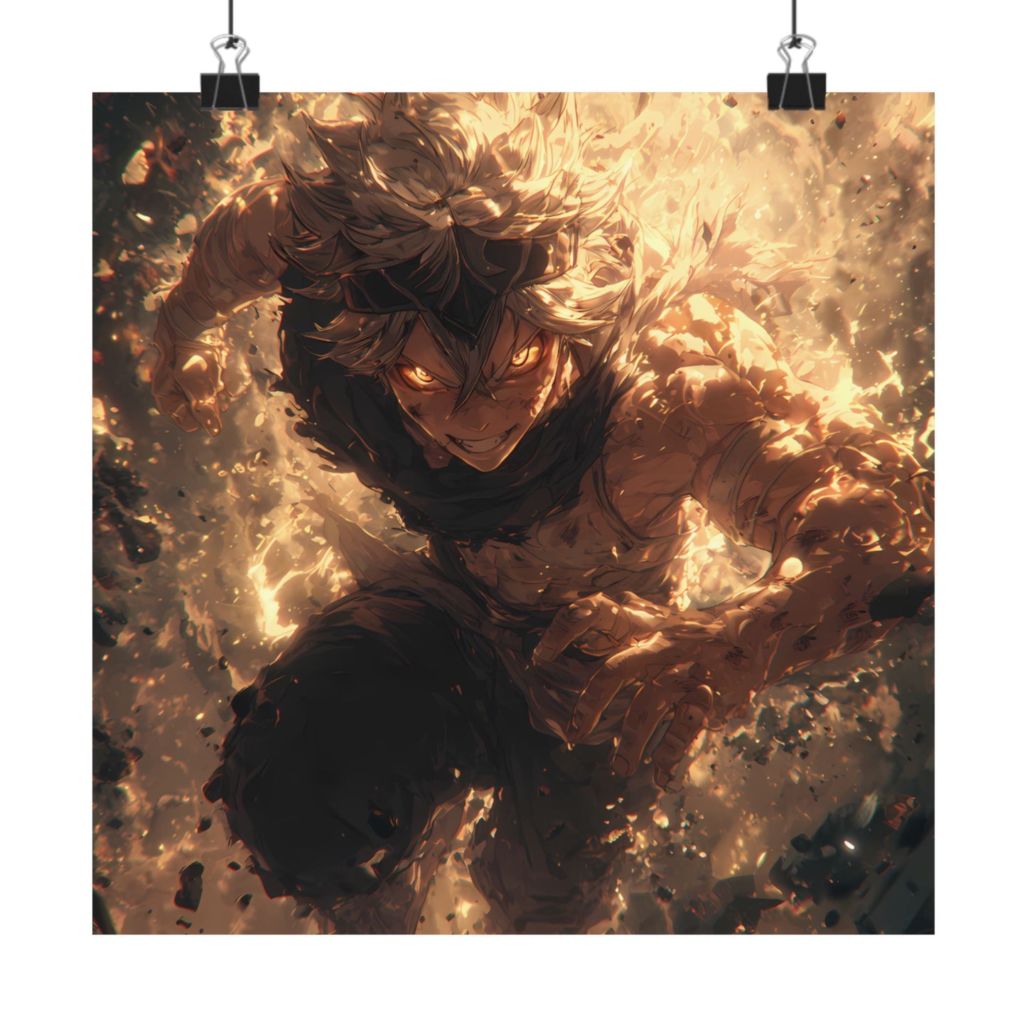 Black Clover Asta Anime Matte Vertical Poster Wall Art