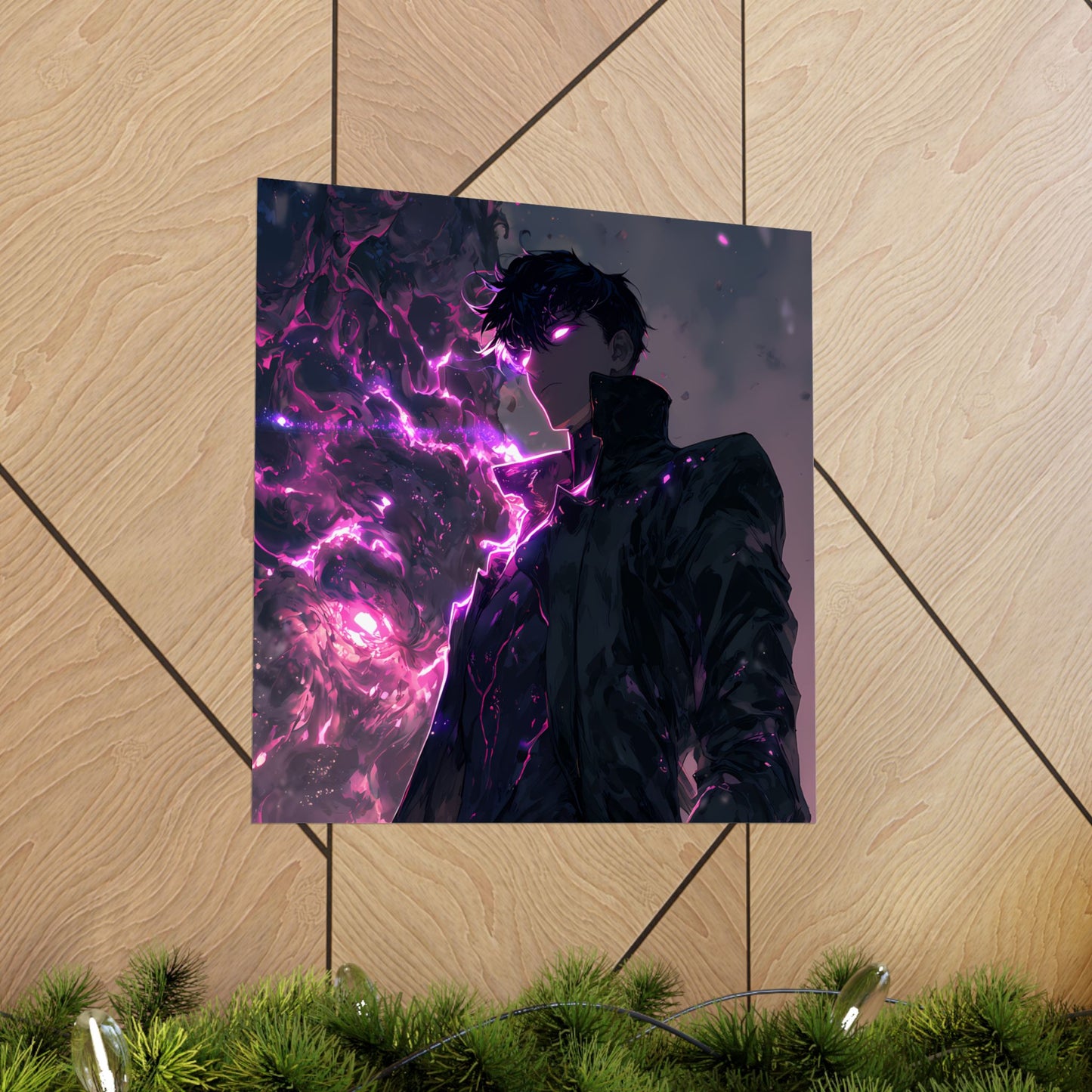 Solo Leveling Sung Jinwoo Shadow Monarch Anime Fan Art Matte Vertical Poster Wall Art