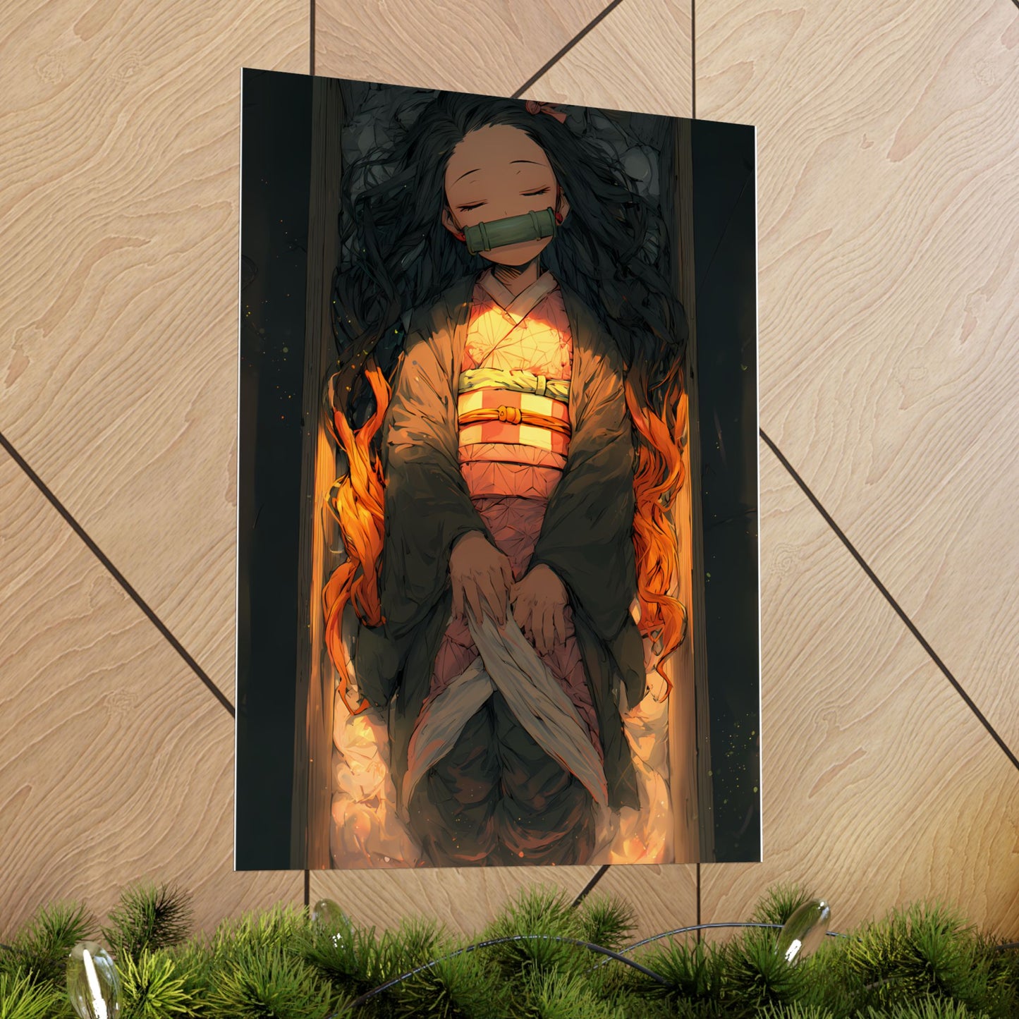 Sleeping Nezuko, Demon Slayer Anime Matte Vertical Poster Wall Art