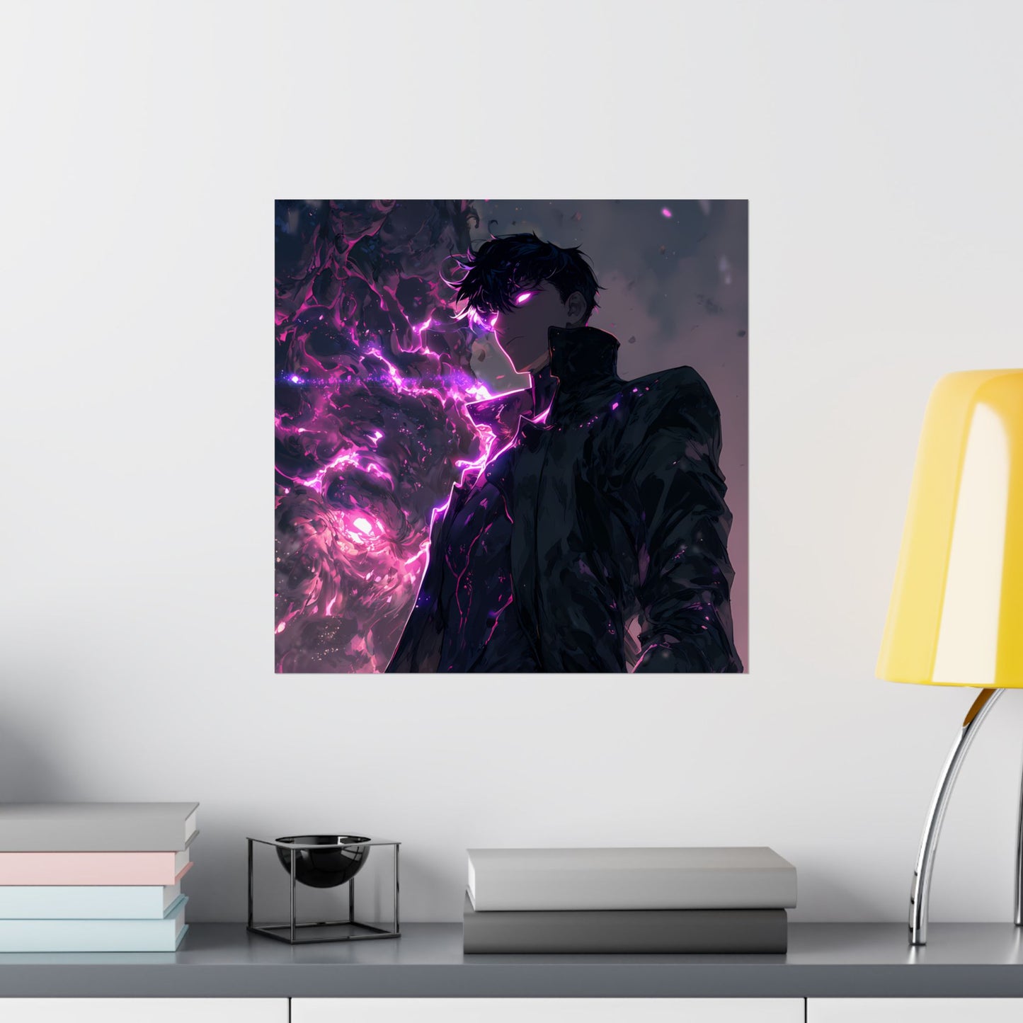 Solo Leveling Sung Jinwoo Shadow Monarch Anime Fan Art Matte Vertical Poster Wall Art