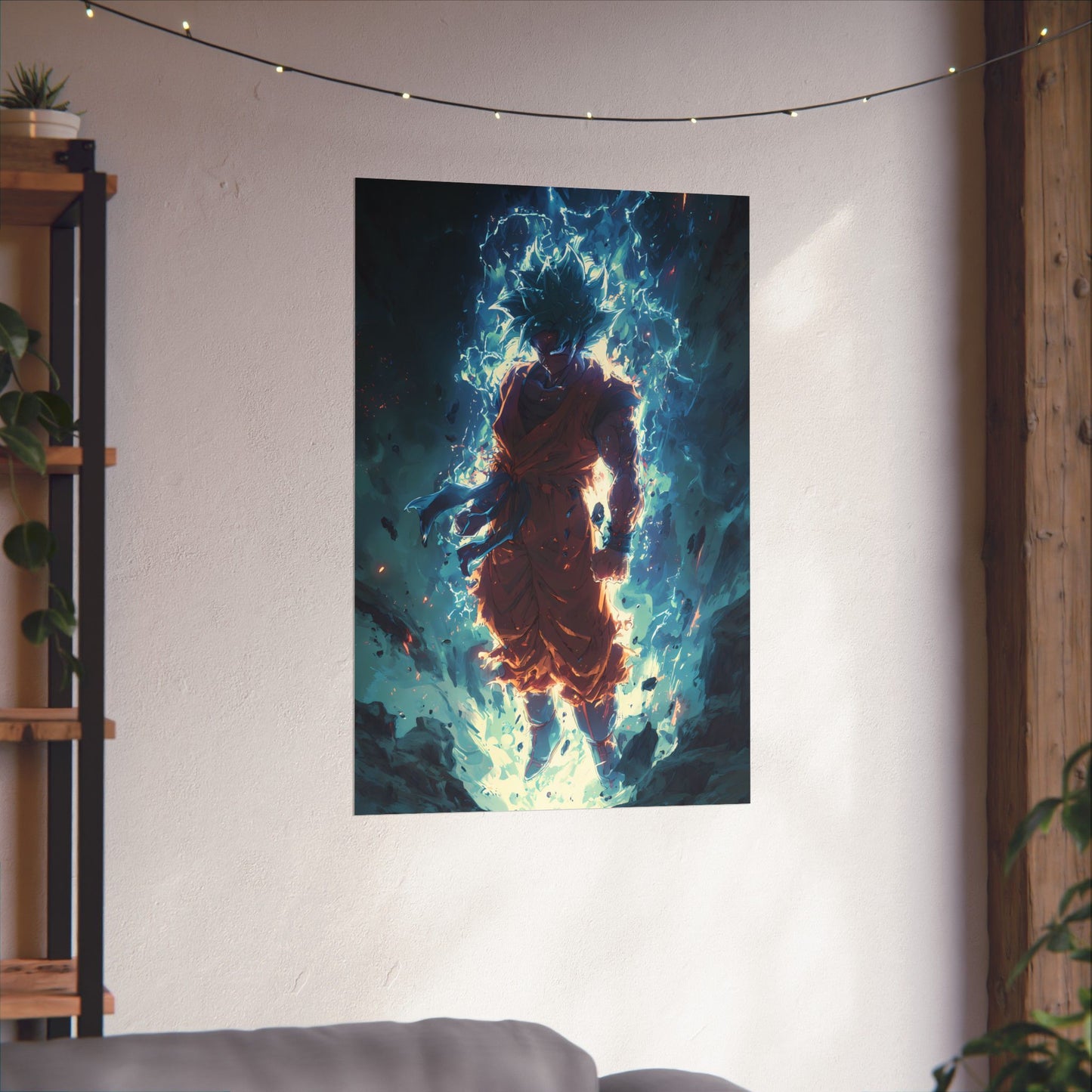 Super Saiyan Blue Goku, Dragon Ball Super Anime Fan Art Matte Vertical Poster Wall Art