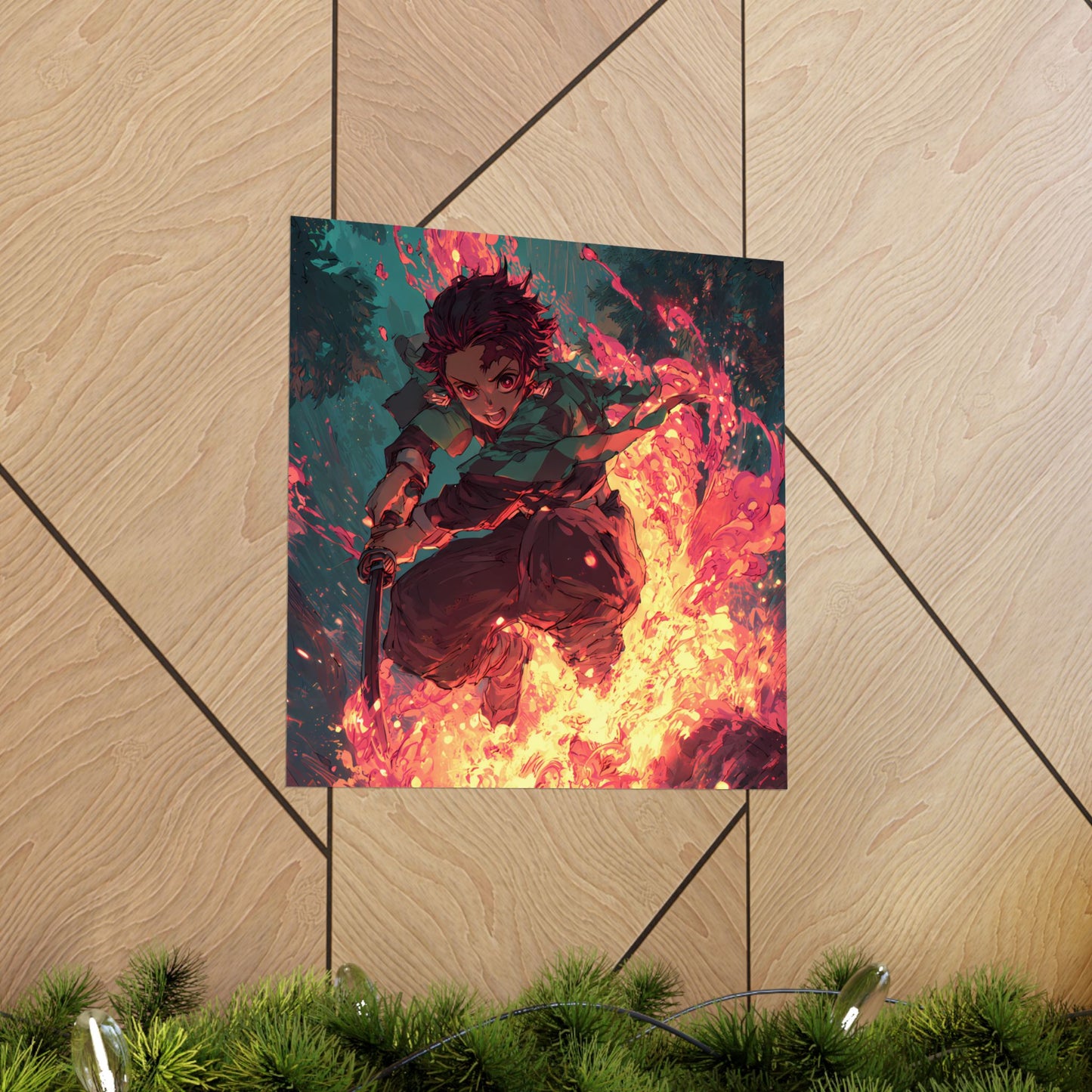 Tanjiro Kamado Hinokami Kagura, Demon Slayer Anime Matte Vertical Poster Wall Art