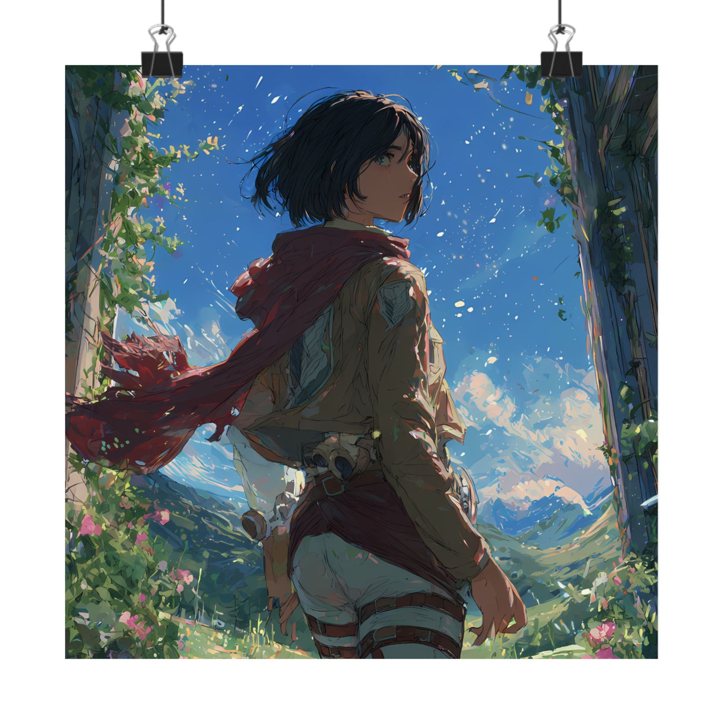 Mikasa Ackerman, Attack On Titan Anime Fan Art Matte Vertical Poster Wall Art