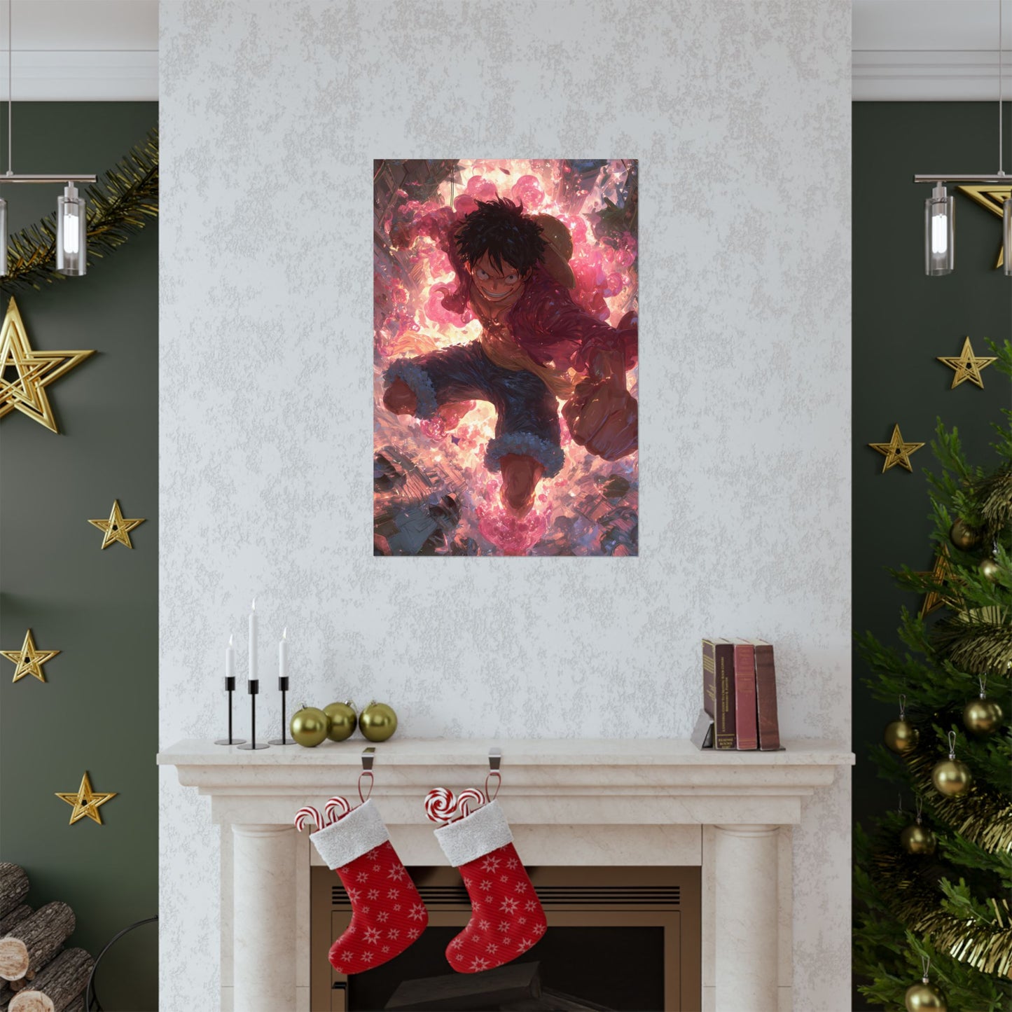 Monkey D. Luffy, One Piece Anime Gomu Gomu No Mi Matte Vertical Poster Wall Art