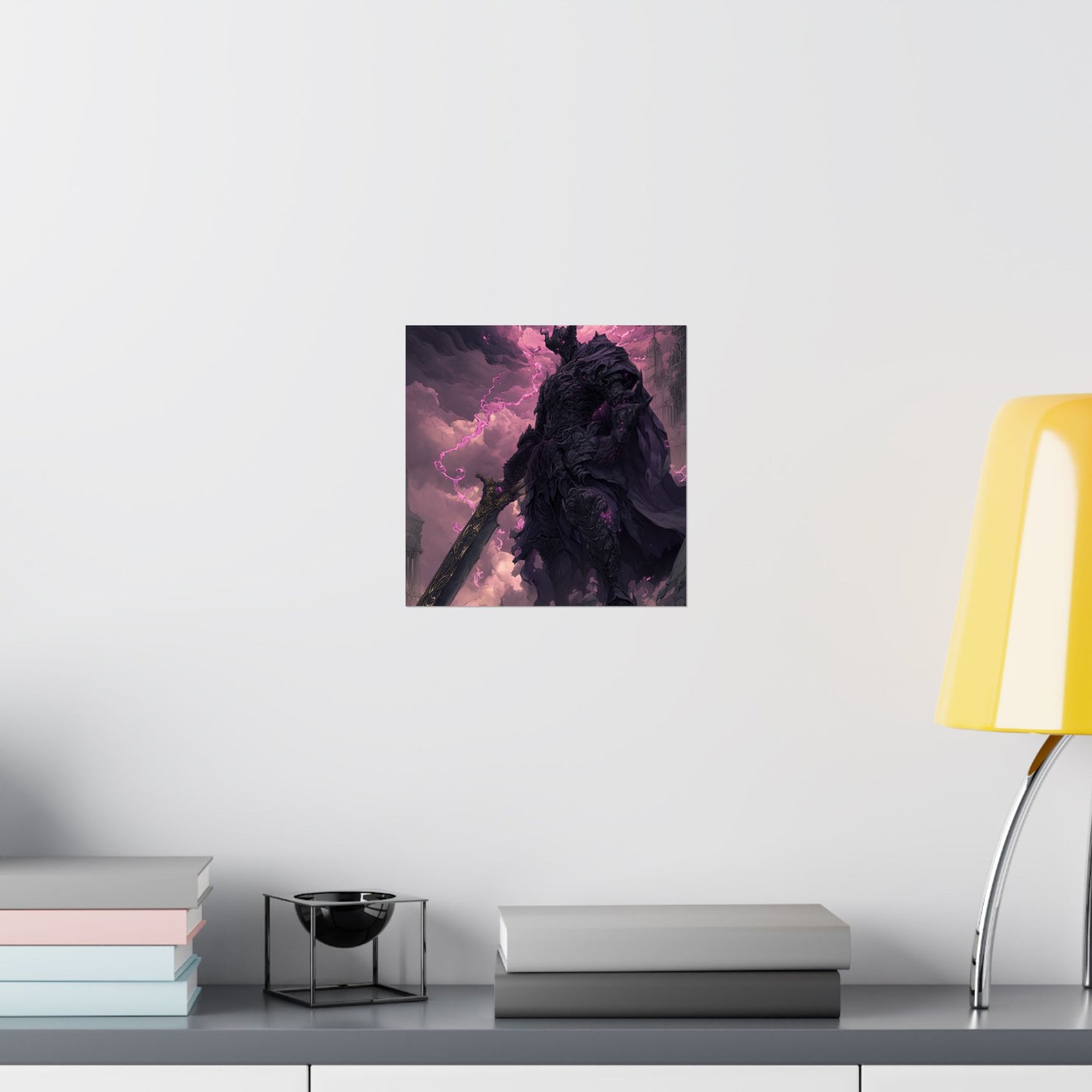 Dark Elemental Knight, Original Anime Art Matte Vertical Poster Wall Art
