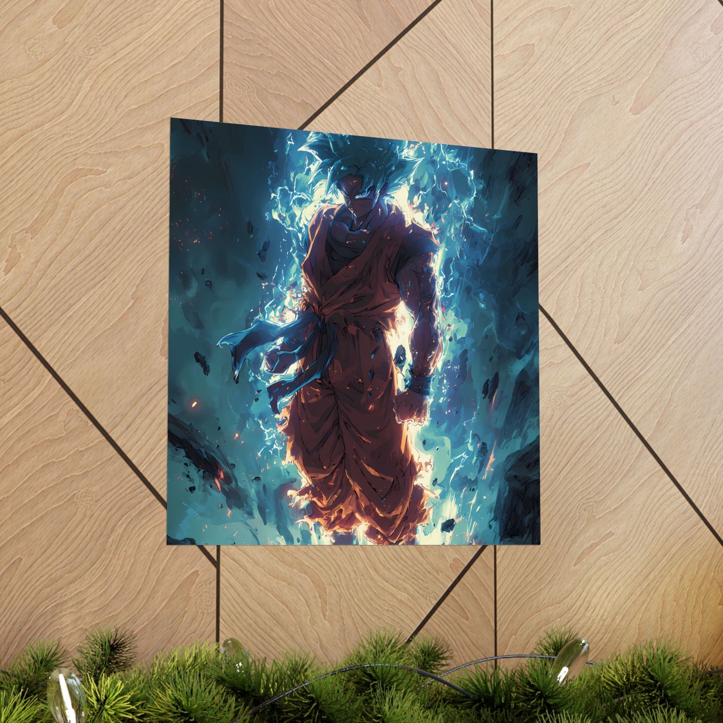 Super Saiyan Blue Goku, Dragon Ball Super Anime Fan Art Matte Vertical Poster Wall Art