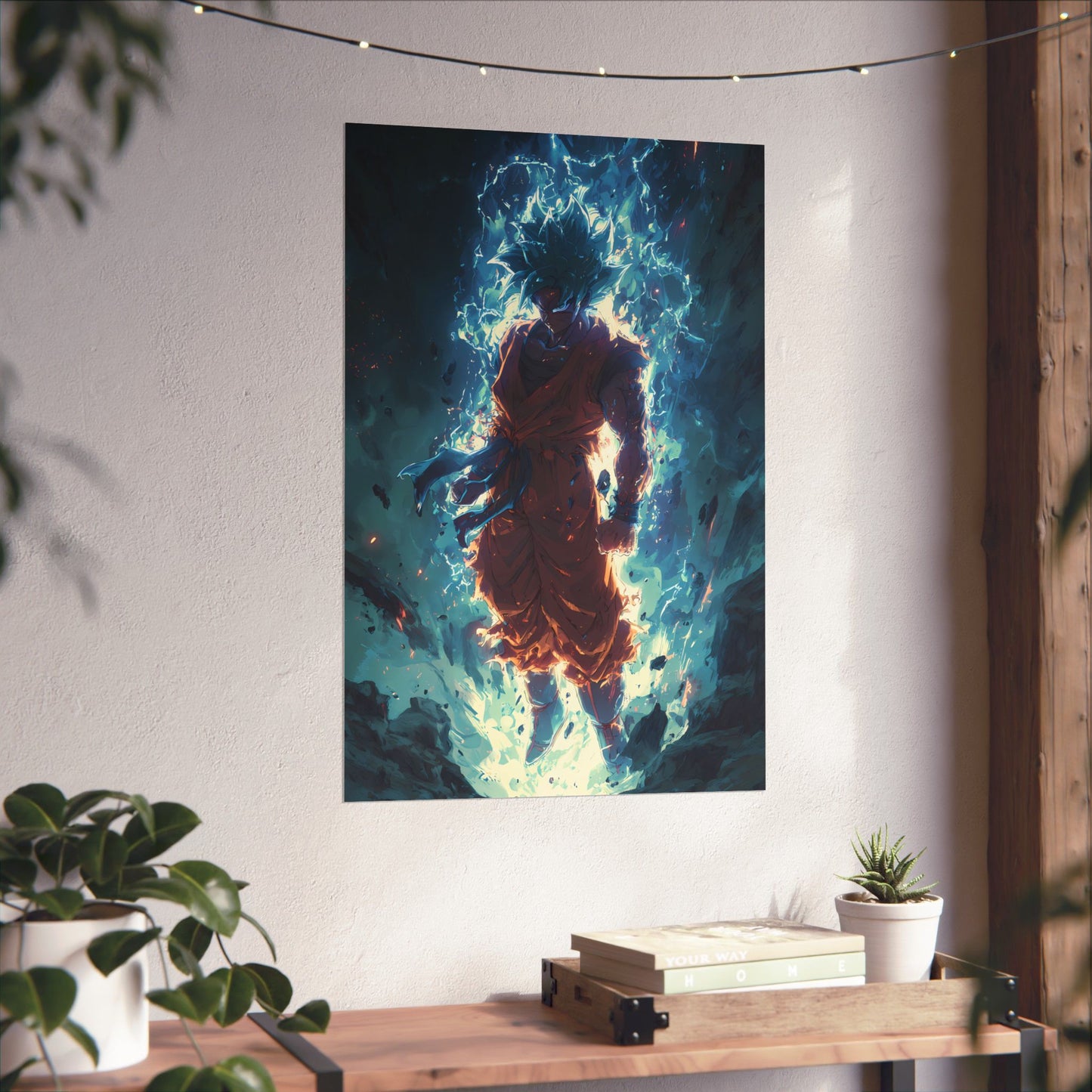 Super Saiyan Blue Goku, Dragon Ball Super Anime Fan Art Matte Vertical Poster Wall Art