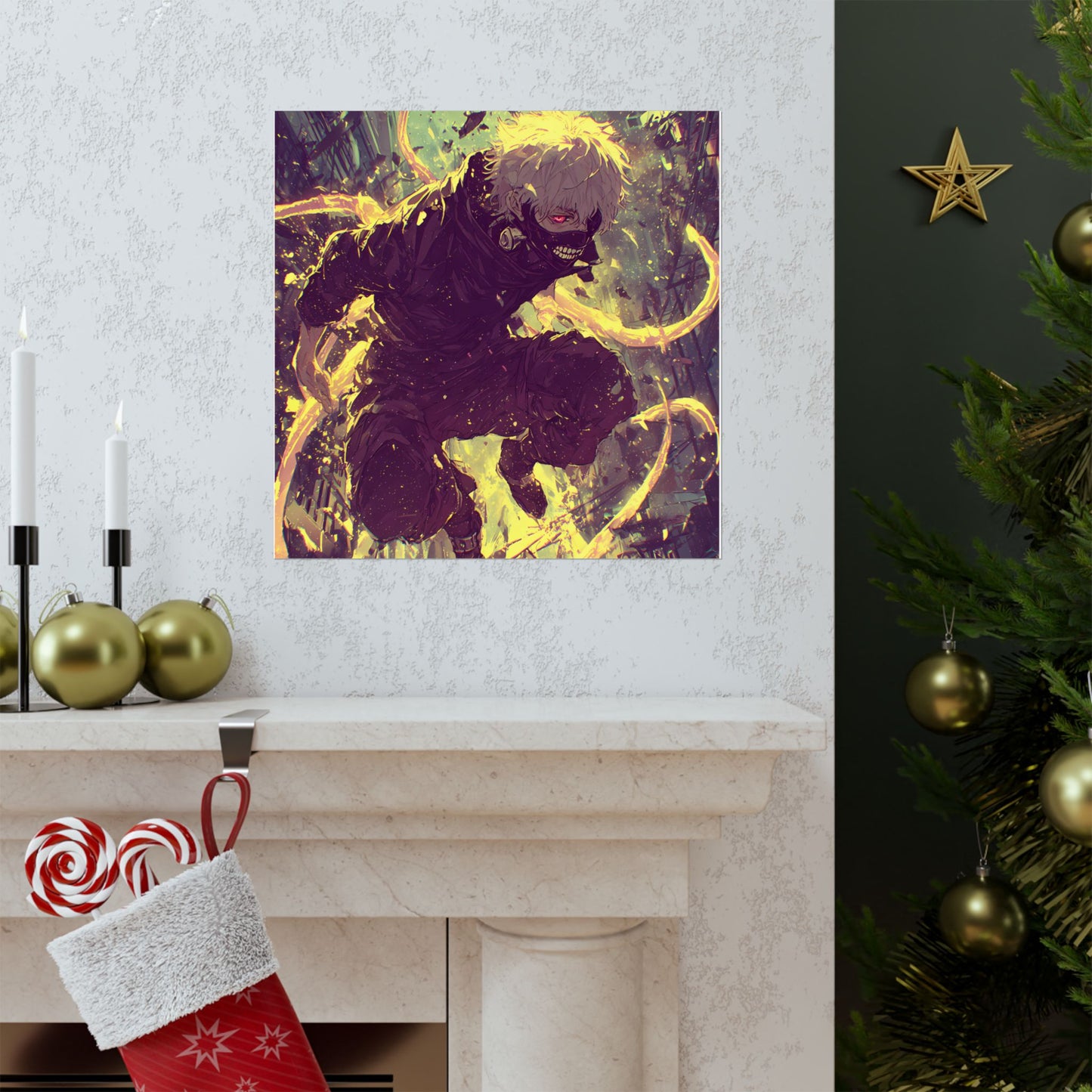 Tokyo Ghoul One Eyed Ghoul Kaneki Ken Anime Fan Art Matte Vertical Poster Wall Art