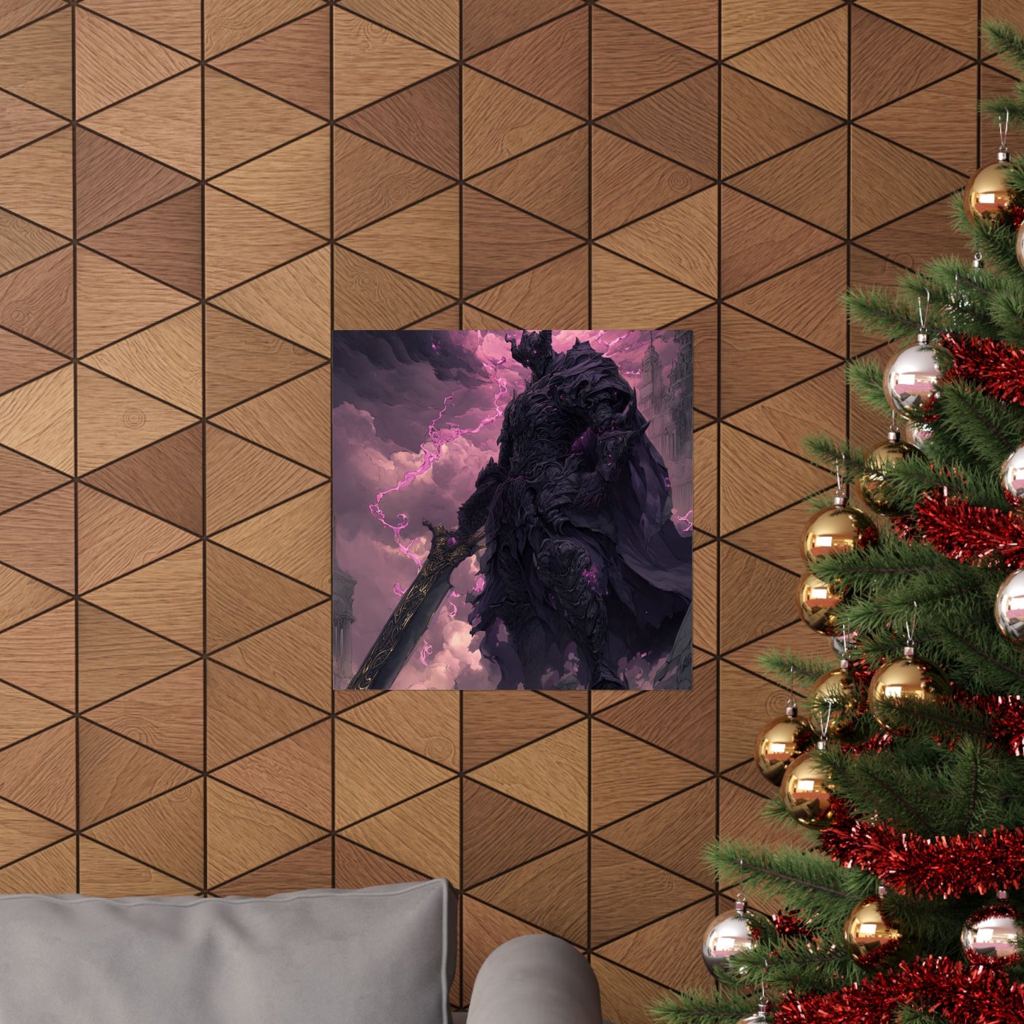 Dark Elemental Knight, Original Anime Art Matte Vertical Poster Wall Art