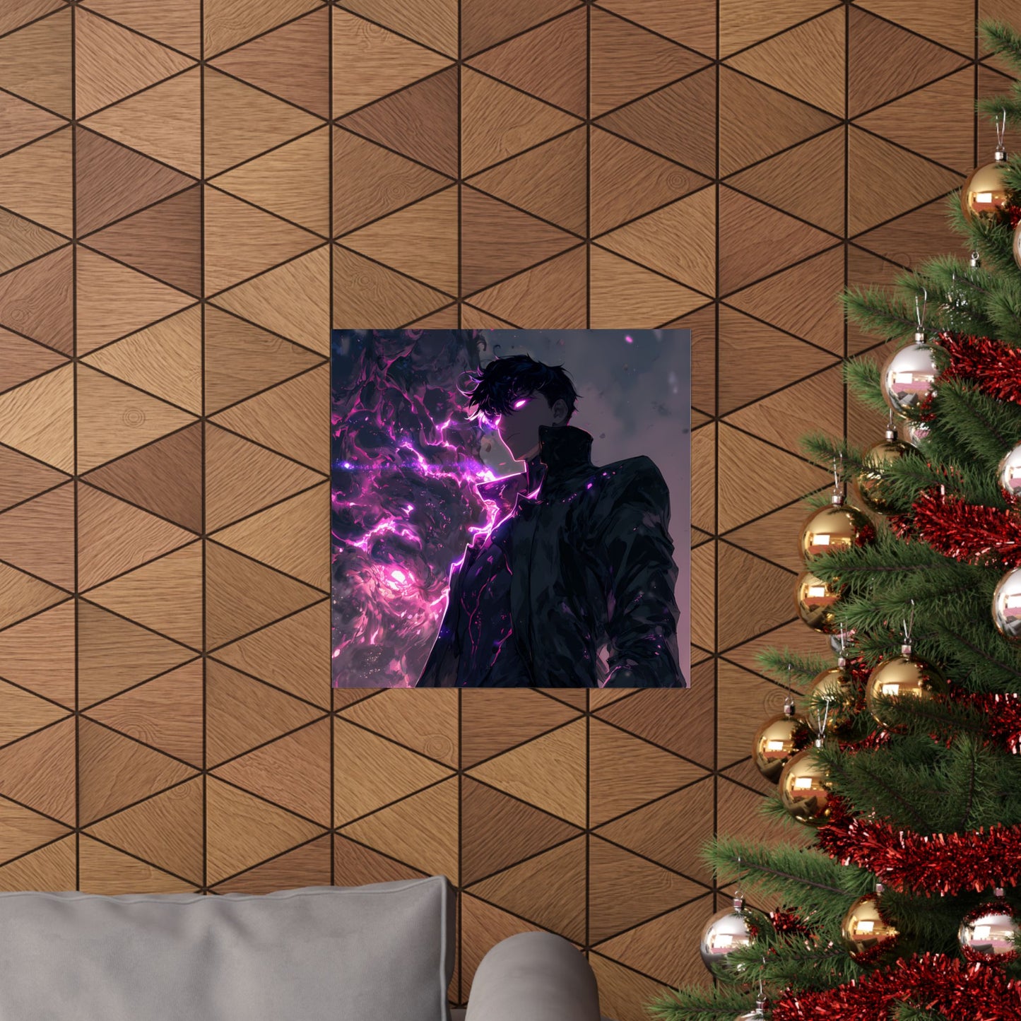 Solo Leveling Sung Jinwoo Shadow Monarch Anime Fan Art Matte Vertical Poster Wall Art