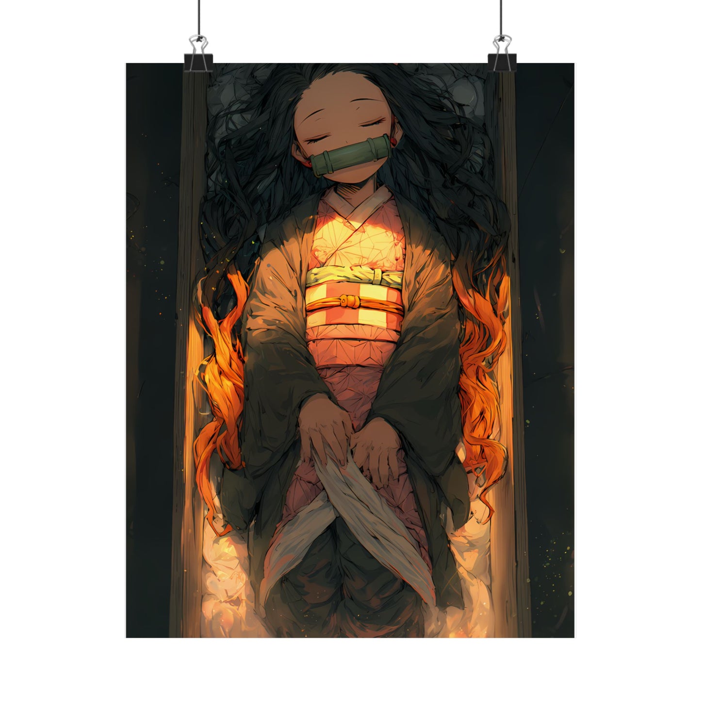 Sleeping Nezuko, Demon Slayer Anime Matte Vertical Poster Wall Art