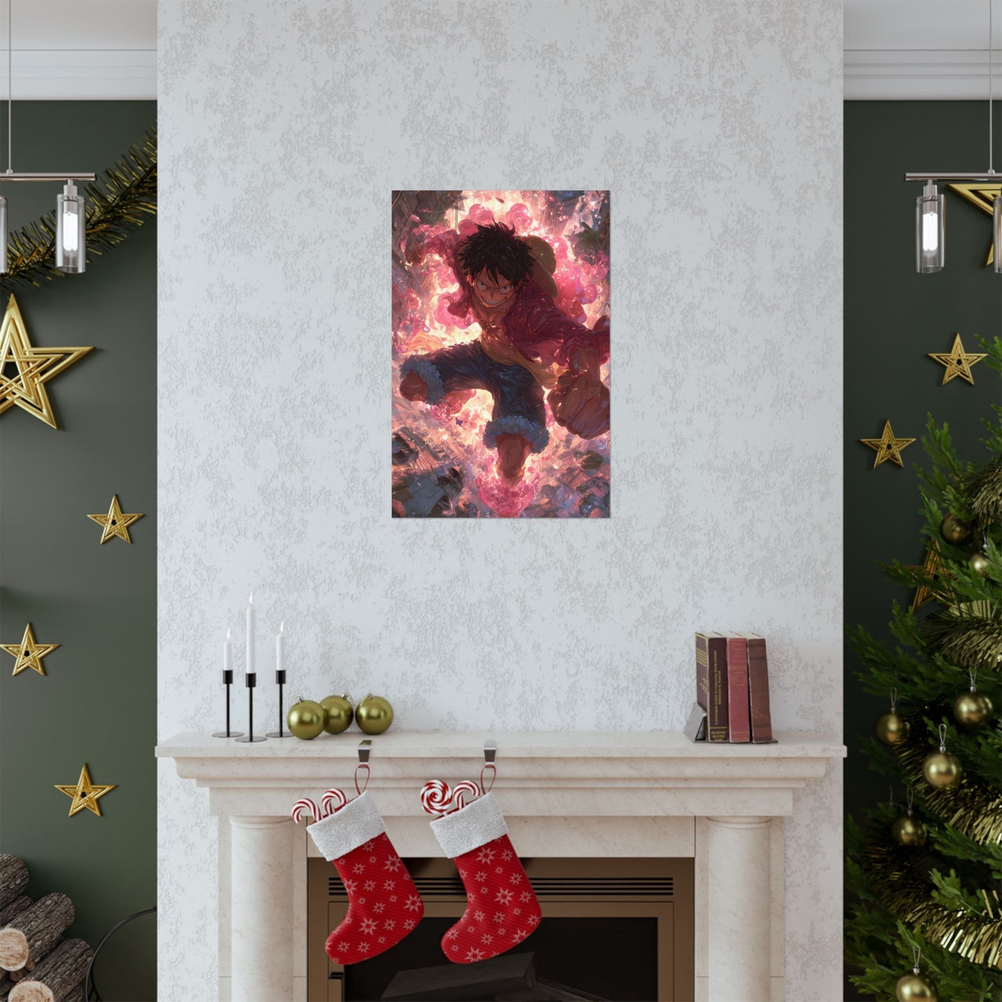Monkey D. Luffy, One Piece Anime Gomu Gomu No Mi Matte Vertical Poster Wall Art