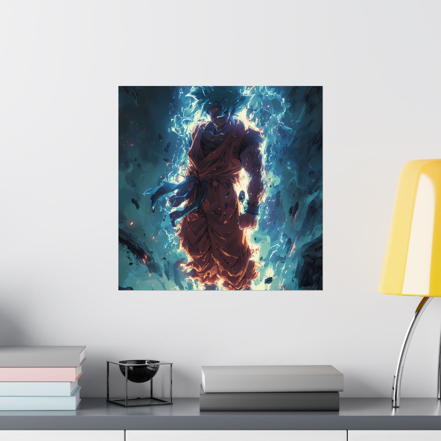 Super Saiyan Blue Goku, Dragon Ball Super Anime Fan Art Matte Vertical Poster Wall Art