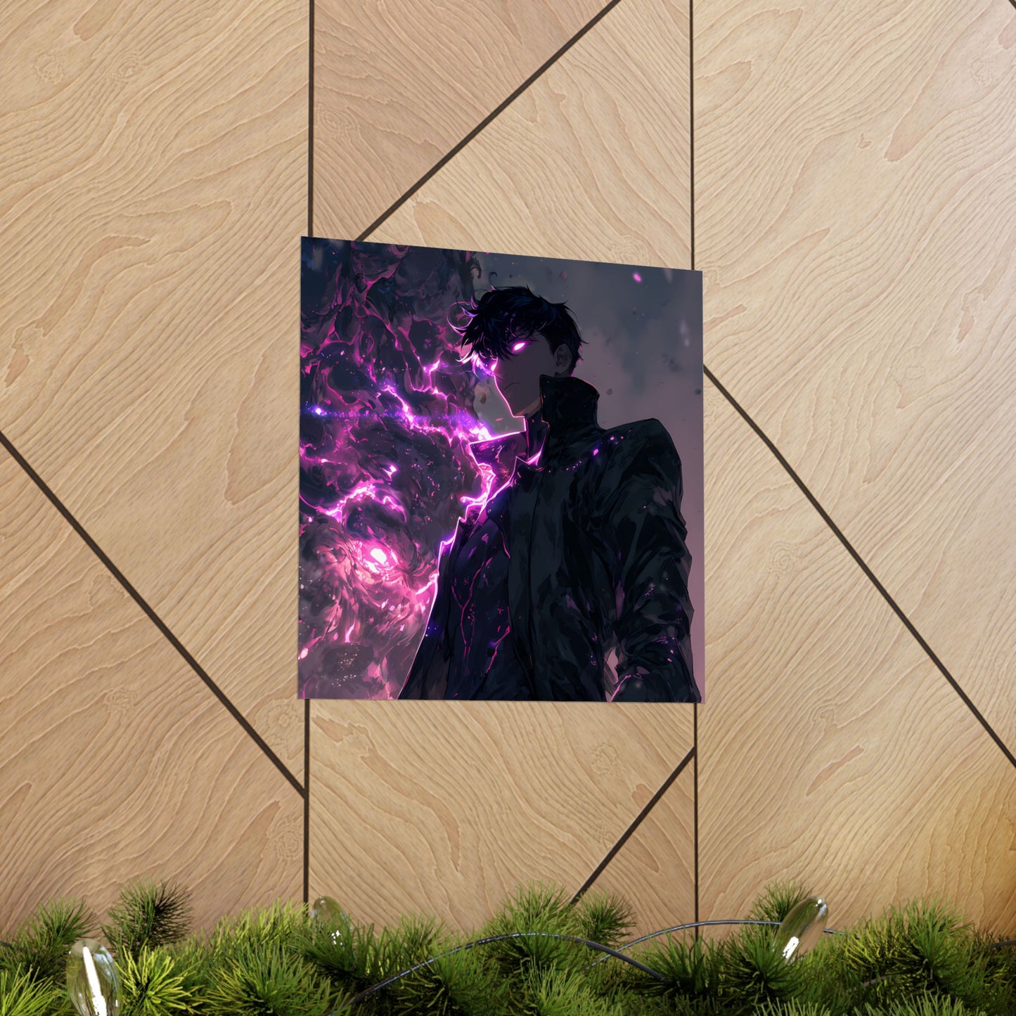 Solo Leveling Sung Jinwoo Shadow Monarch Anime Fan Art Matte Vertical Poster Wall Art