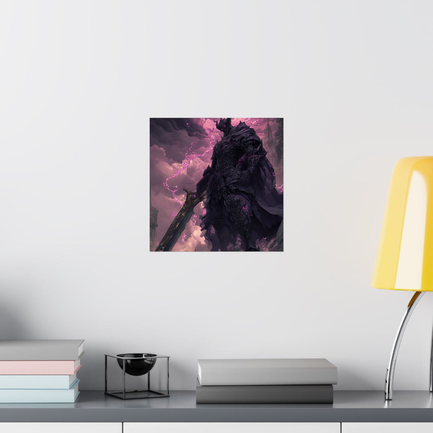 Dark Elemental Knight, Original Anime Art Matte Vertical Poster Wall Art