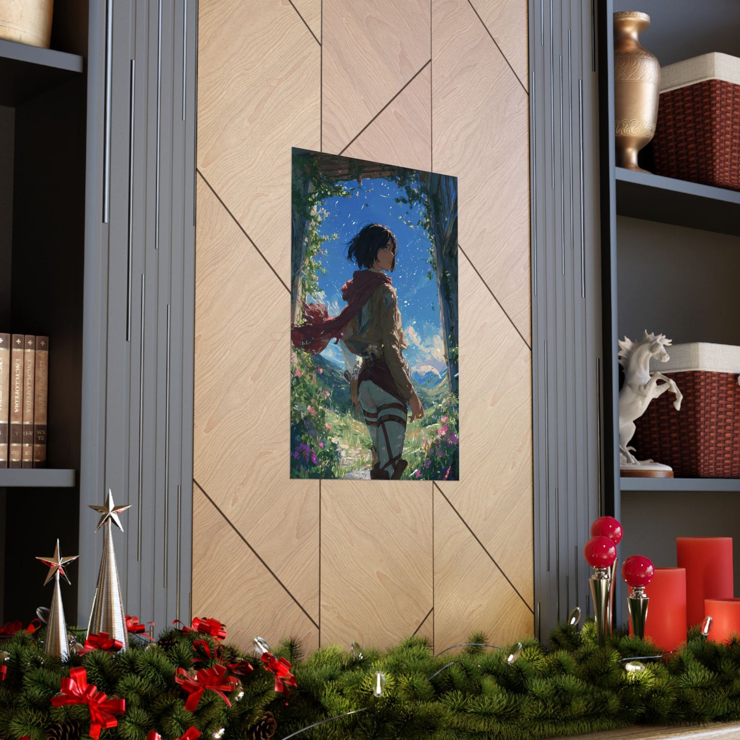 Mikasa Ackerman, Attack On Titan Anime Fan Art Matte Vertical Poster Wall Art