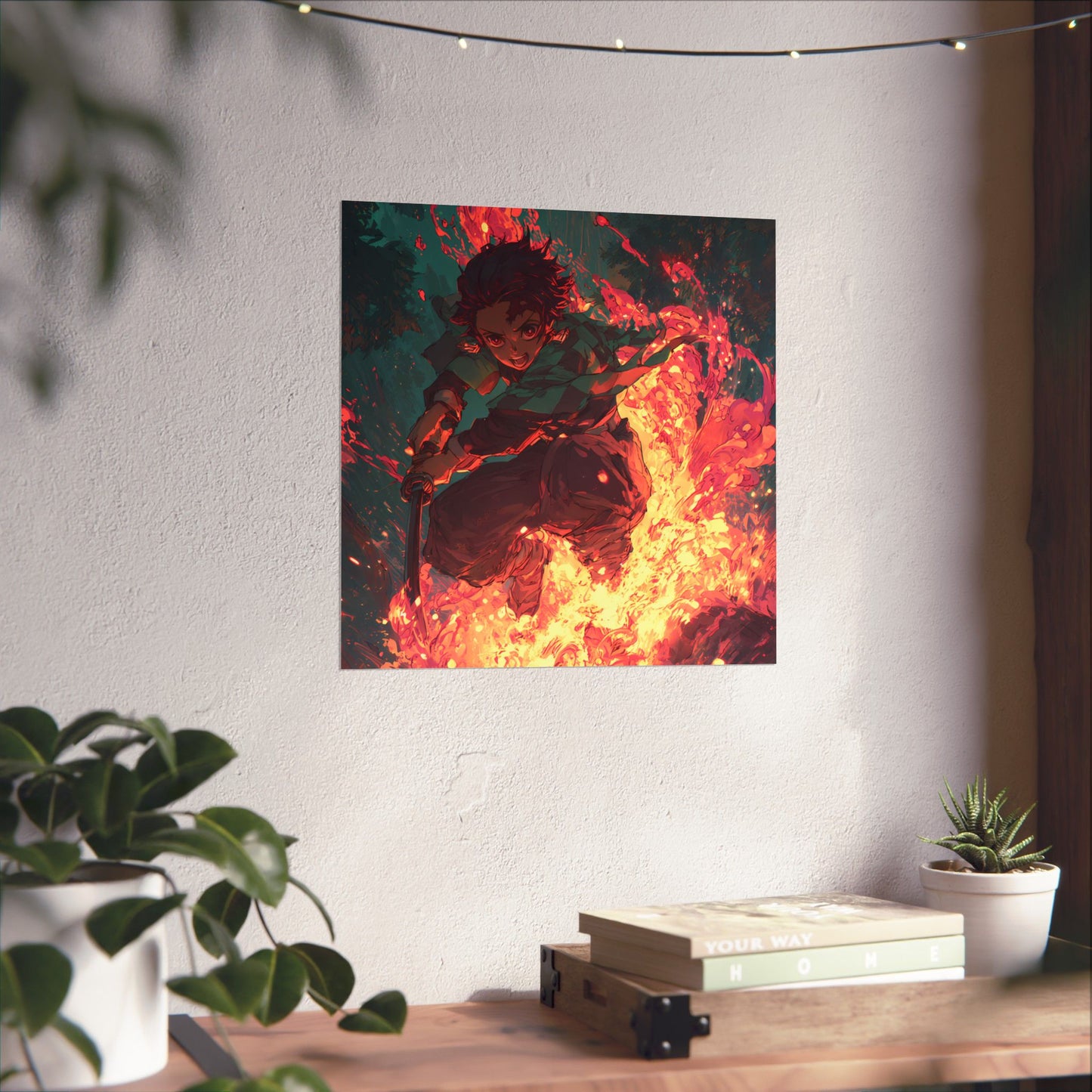 Tanjiro Kamado Hinokami Kagura, Demon Slayer Anime Matte Vertical Poster Wall Art