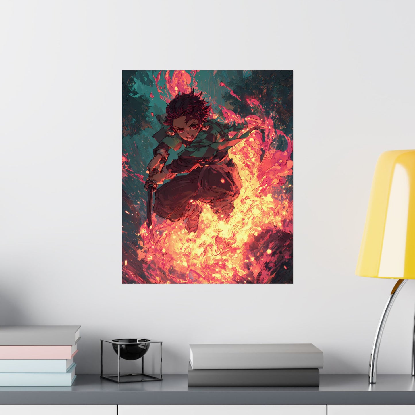 Tanjiro Kamado Hinokami Kagura, Demon Slayer Anime Matte Vertical Poster Wall Art
