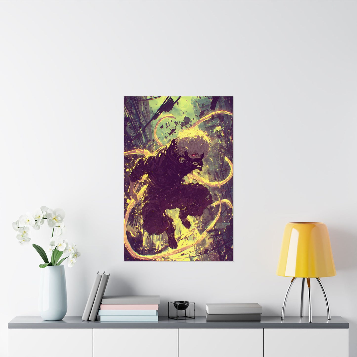 Tokyo Ghoul One Eyed Ghoul Kaneki Ken Anime Fan Art Matte Vertical Poster Wall Art