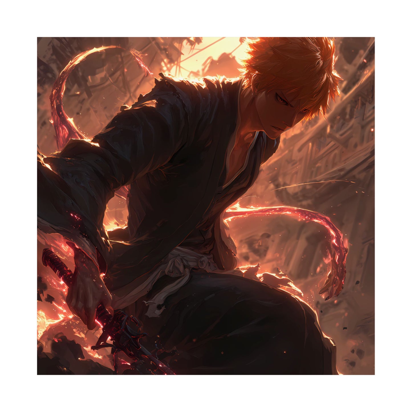Ichigo Kurosaki Bleach Thousand Year Blood War Anime Matte Vertical Poster Wall Art
