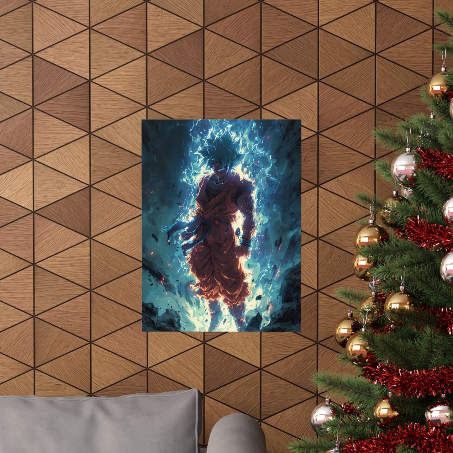 Super Saiyan Blue Goku, Dragon Ball Super Anime Fan Art Matte Vertical Poster Wall Art