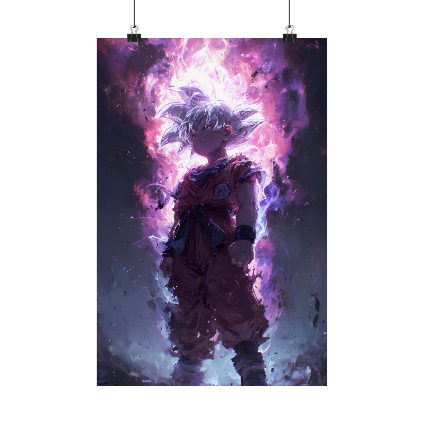 Ultra Instinct Kid Goku, UI Dragon Ball Super Matte Vertical Poster Wall Art