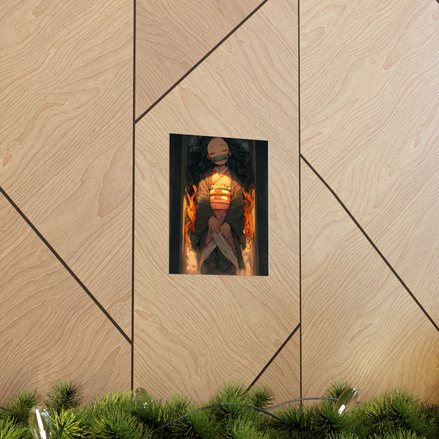Sleeping Nezuko, Demon Slayer Anime Matte Vertical Poster Wall Art