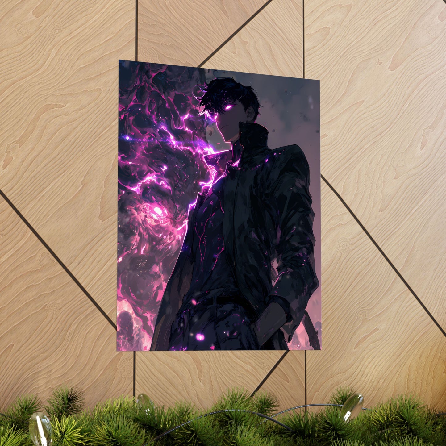 Solo Leveling Sung Jinwoo Shadow Monarch Anime Fan Art Matte Vertical Poster Wall Art