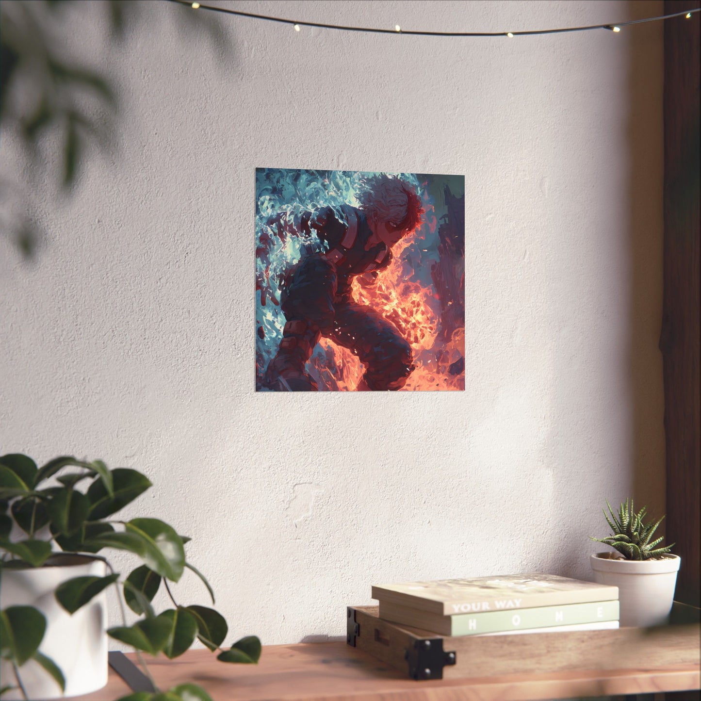 Icy Flames Shoto Todoroki My Hero Academia Anime Matte Vertical Poster Wall Art