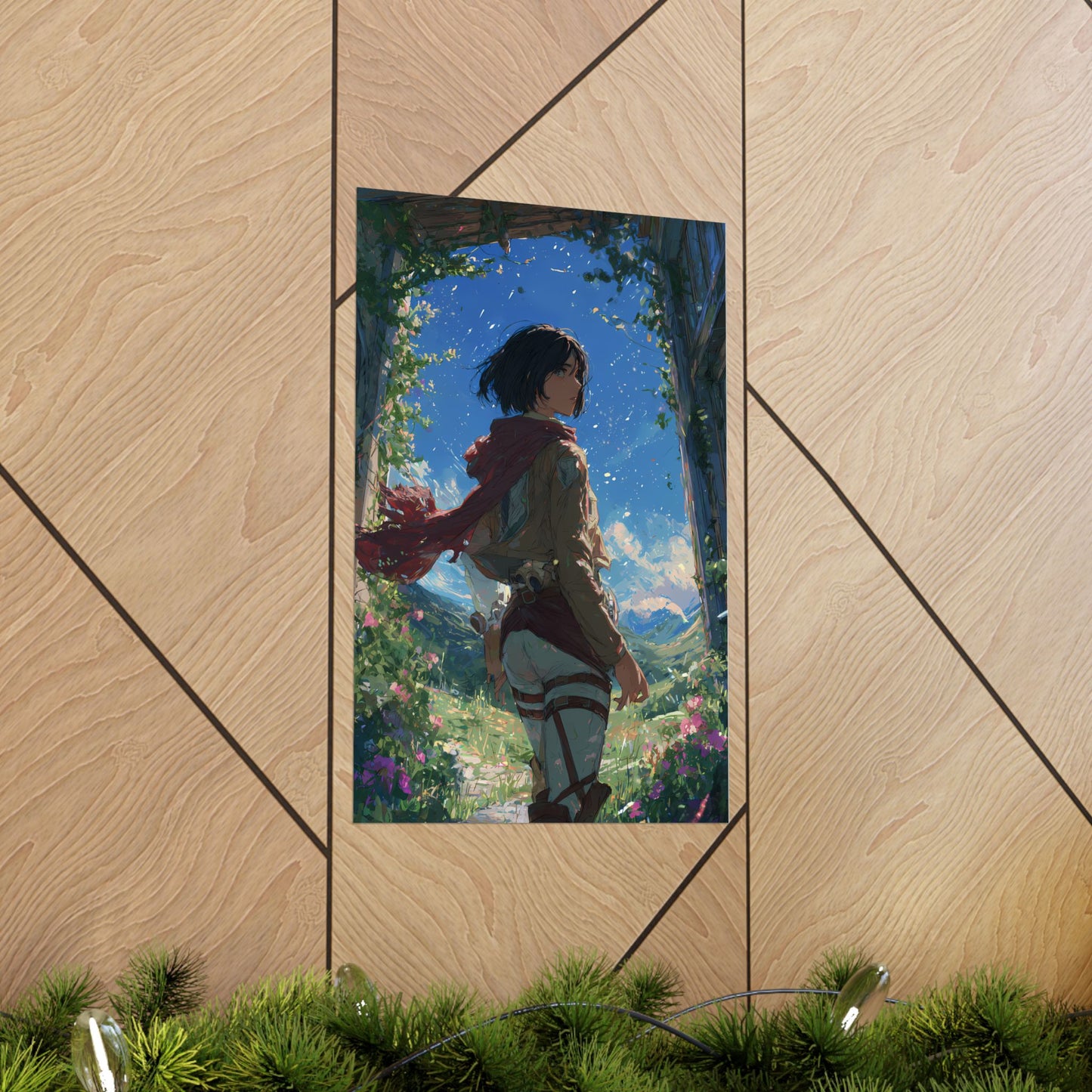 Mikasa Ackerman, Attack On Titan Anime Fan Art Matte Vertical Poster Wall Art