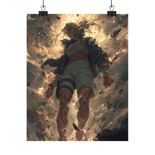 Tsunade Senju, Naruto Shippuden Anime Fan Art Matte Vertical Poster Wall Art