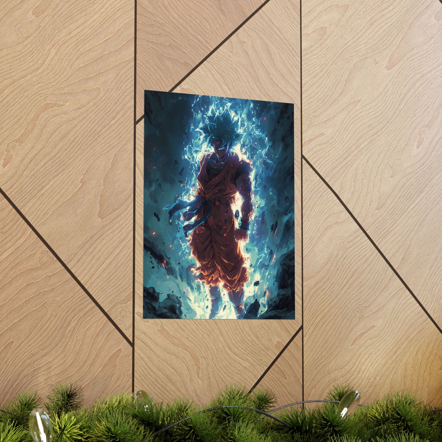 Super Saiyan Blue Goku, Dragon Ball Super Anime Fan Art Matte Vertical Poster Wall Art
