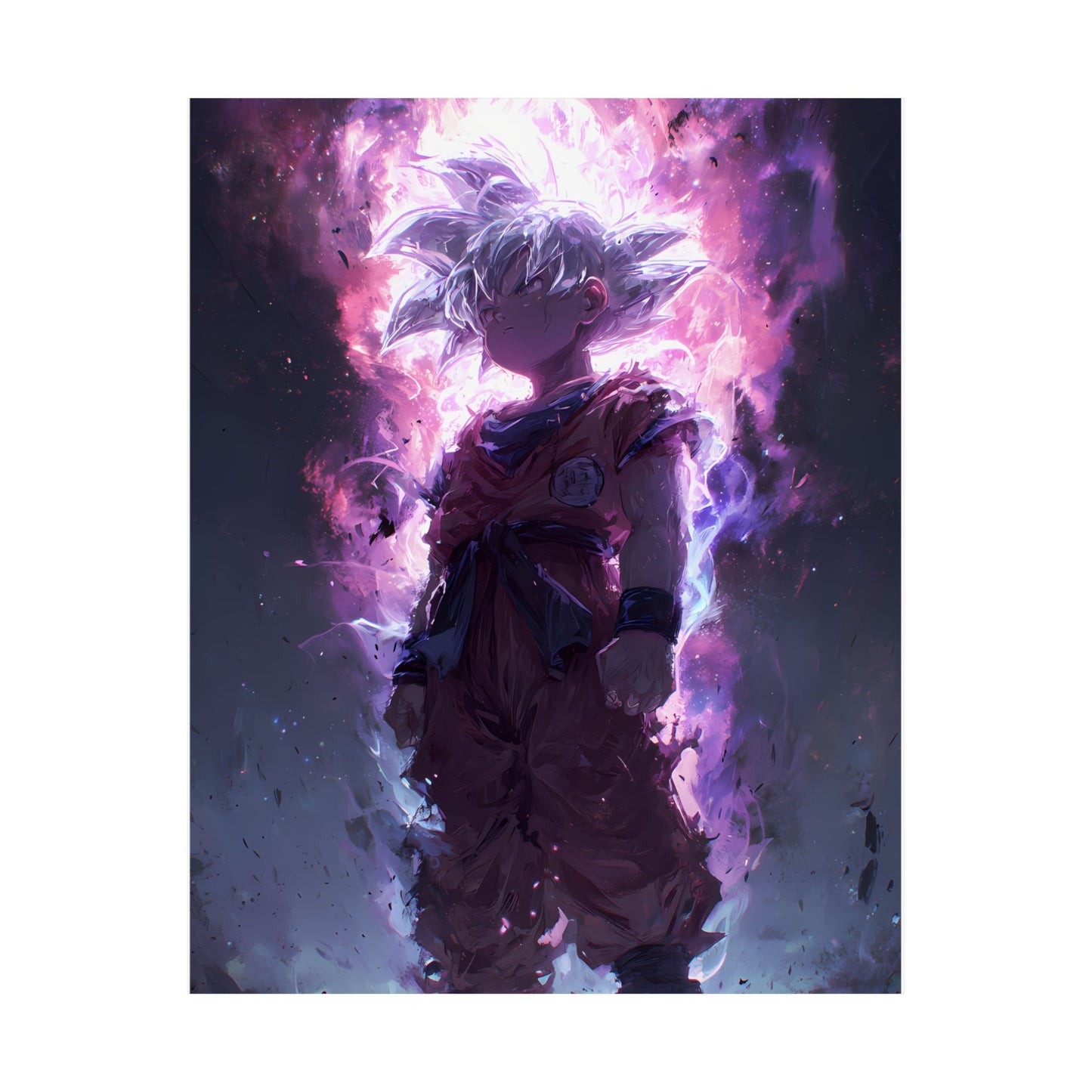 Ultra Instinct Kid Goku, UI Dragon Ball Super Matte Vertical Poster Wall Art