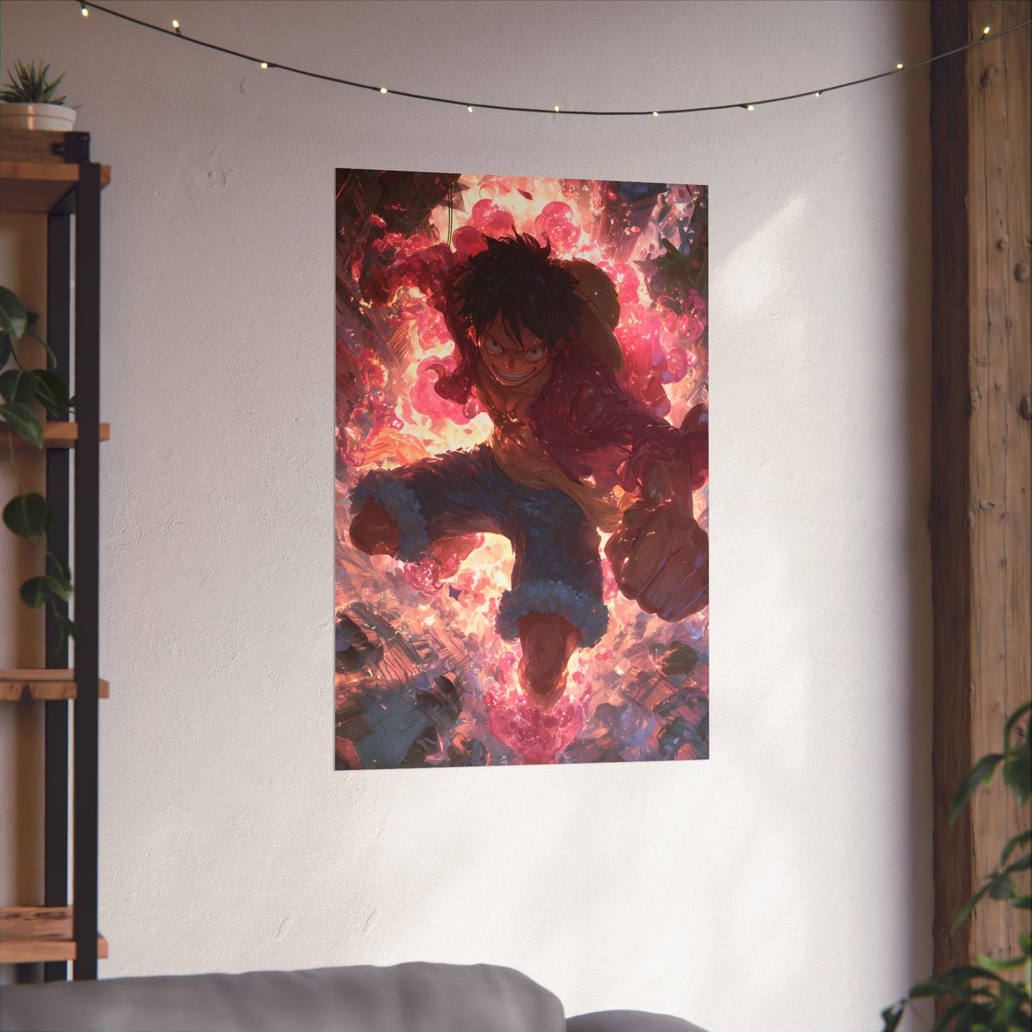 Monkey D. Luffy, One Piece Anime Gomu Gomu No Mi Matte Vertical Poster Wall Art