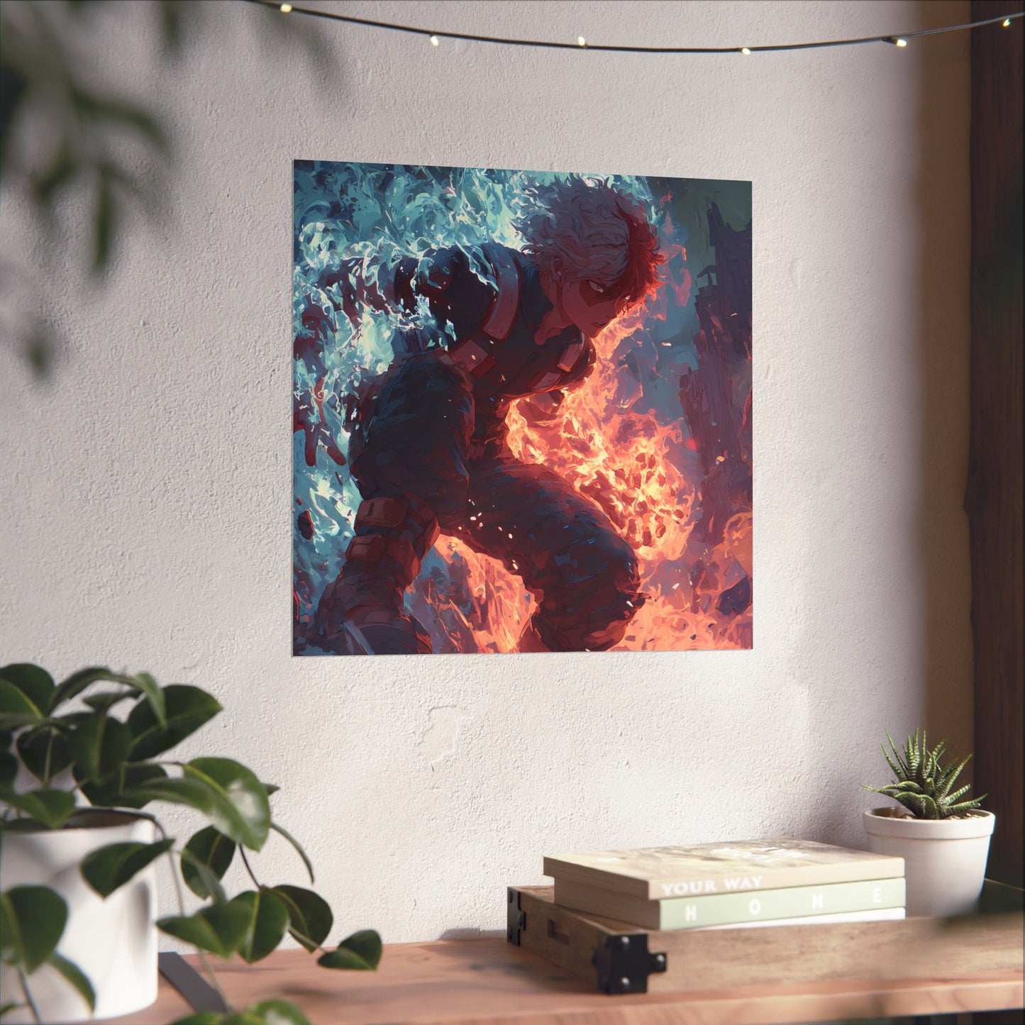 Icy Flames Shoto Todoroki My Hero Academia Anime Matte Vertical Poster Wall Art