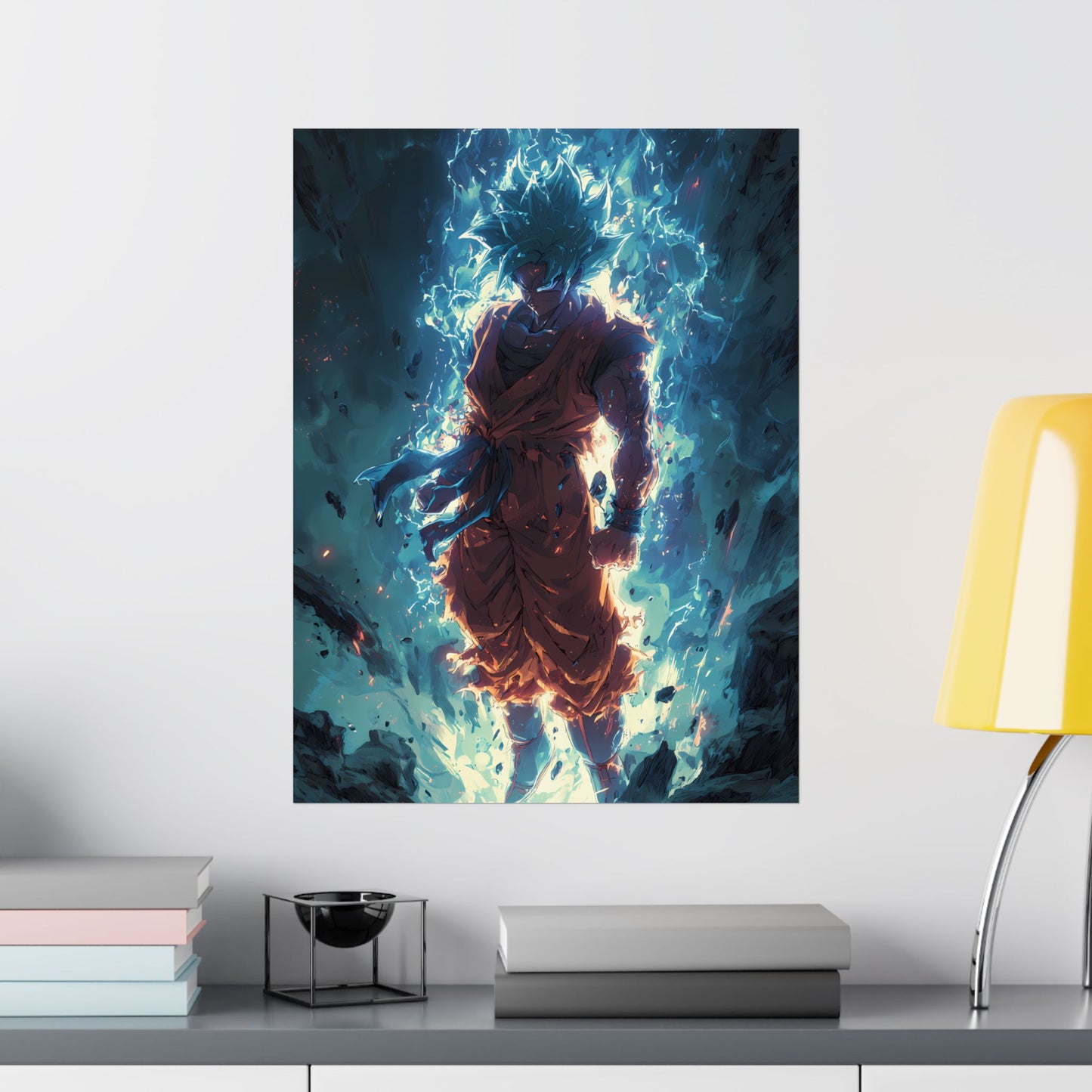 Super Saiyan Blue Goku, Dragon Ball Super Anime Fan Art Matte Vertical Poster Wall Art