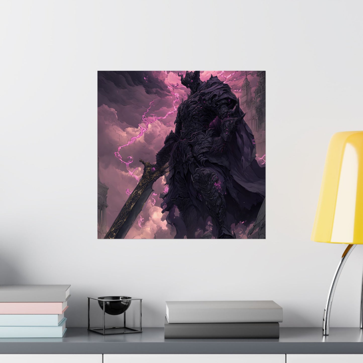 Dark Elemental Knight, Original Anime Art Matte Vertical Poster Wall Art