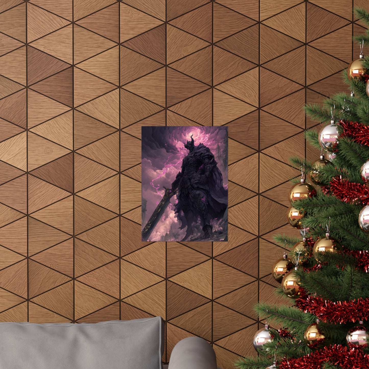 Dark Elemental Knight, Original Anime Art Matte Vertical Poster Wall Art