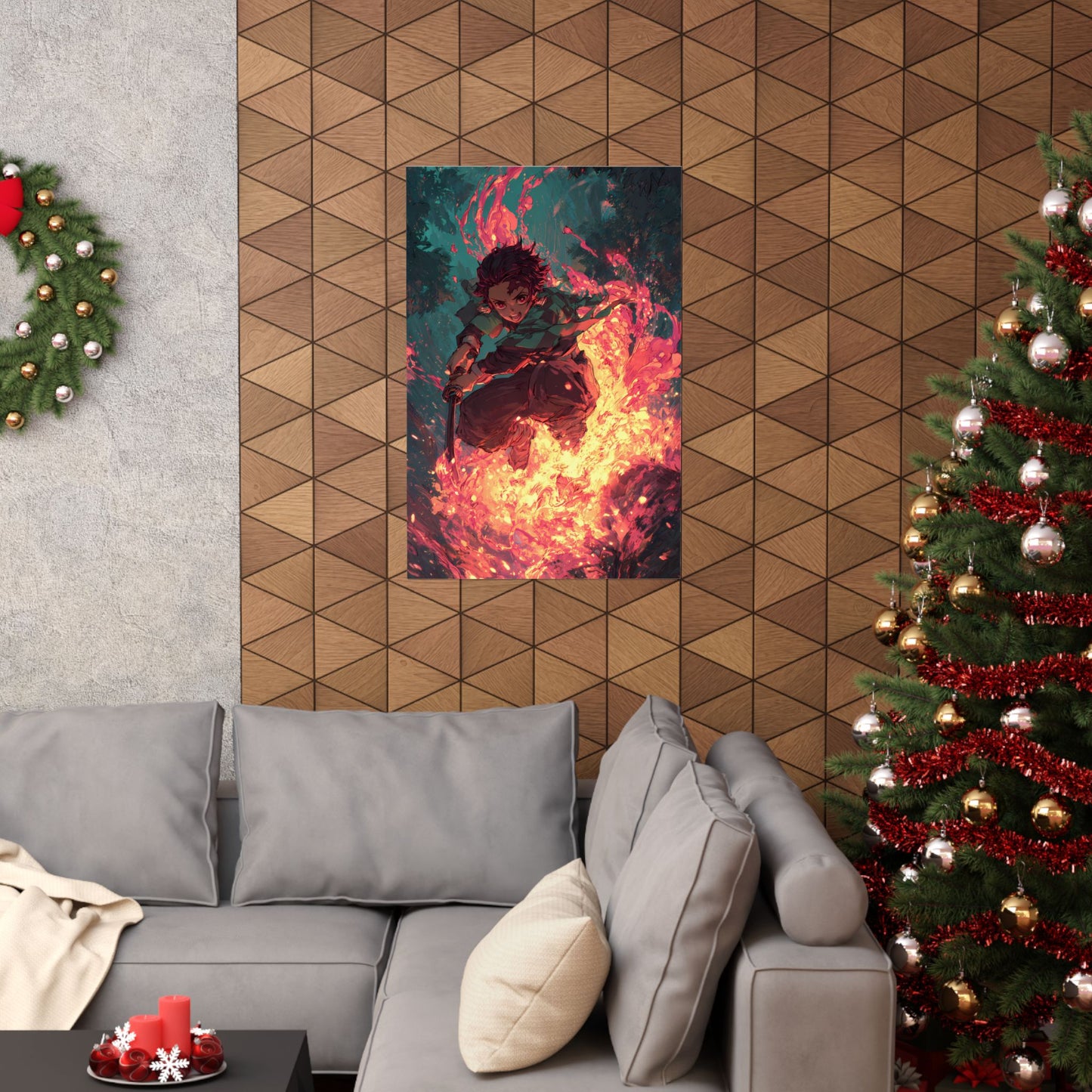 Tanjiro Kamado Hinokami Kagura, Demon Slayer Anime Matte Vertical Poster Wall Art
