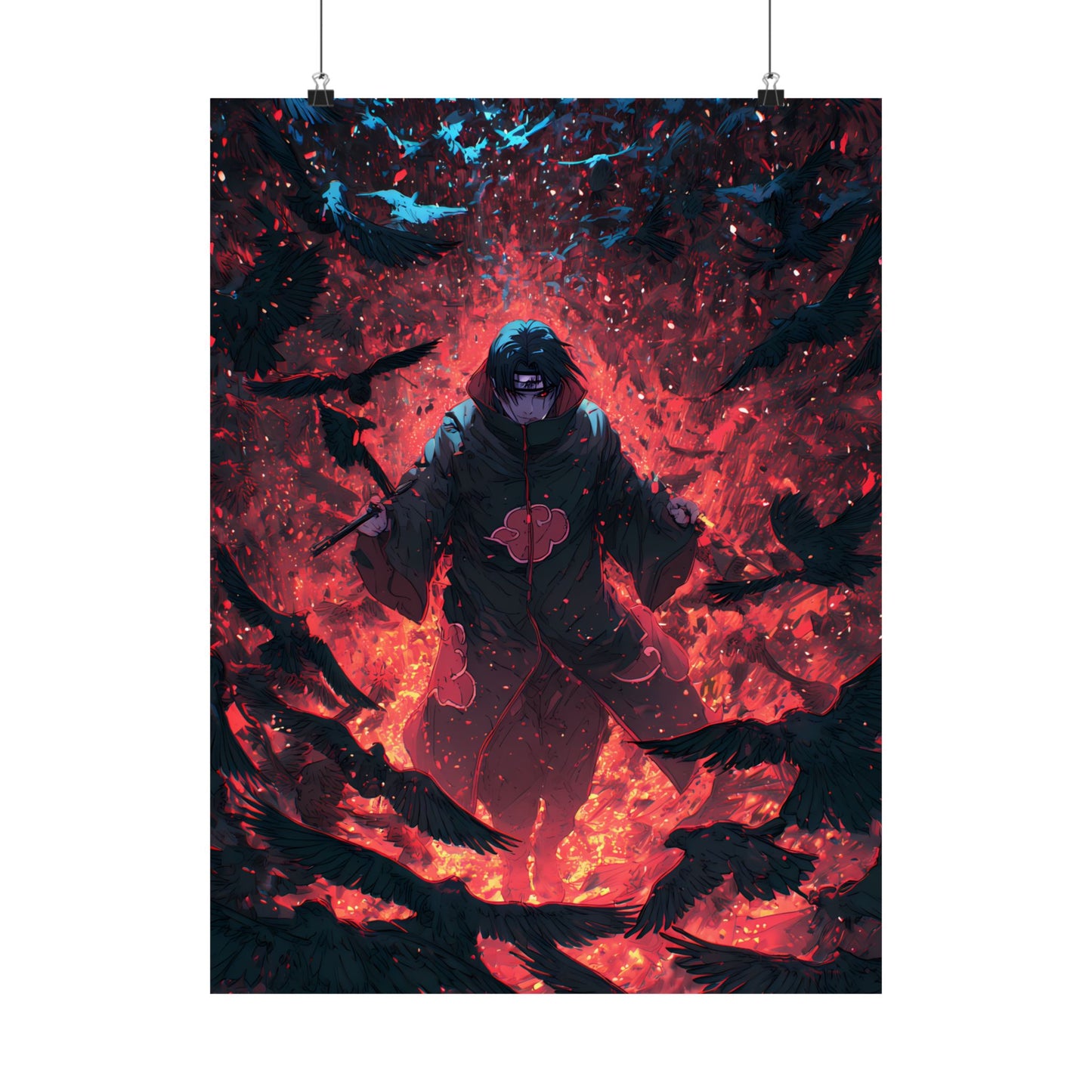 Itachi Uchiha, Tsukuyomi Naruto Shippuden Anime Fan Art Vertical Poster Wall Art