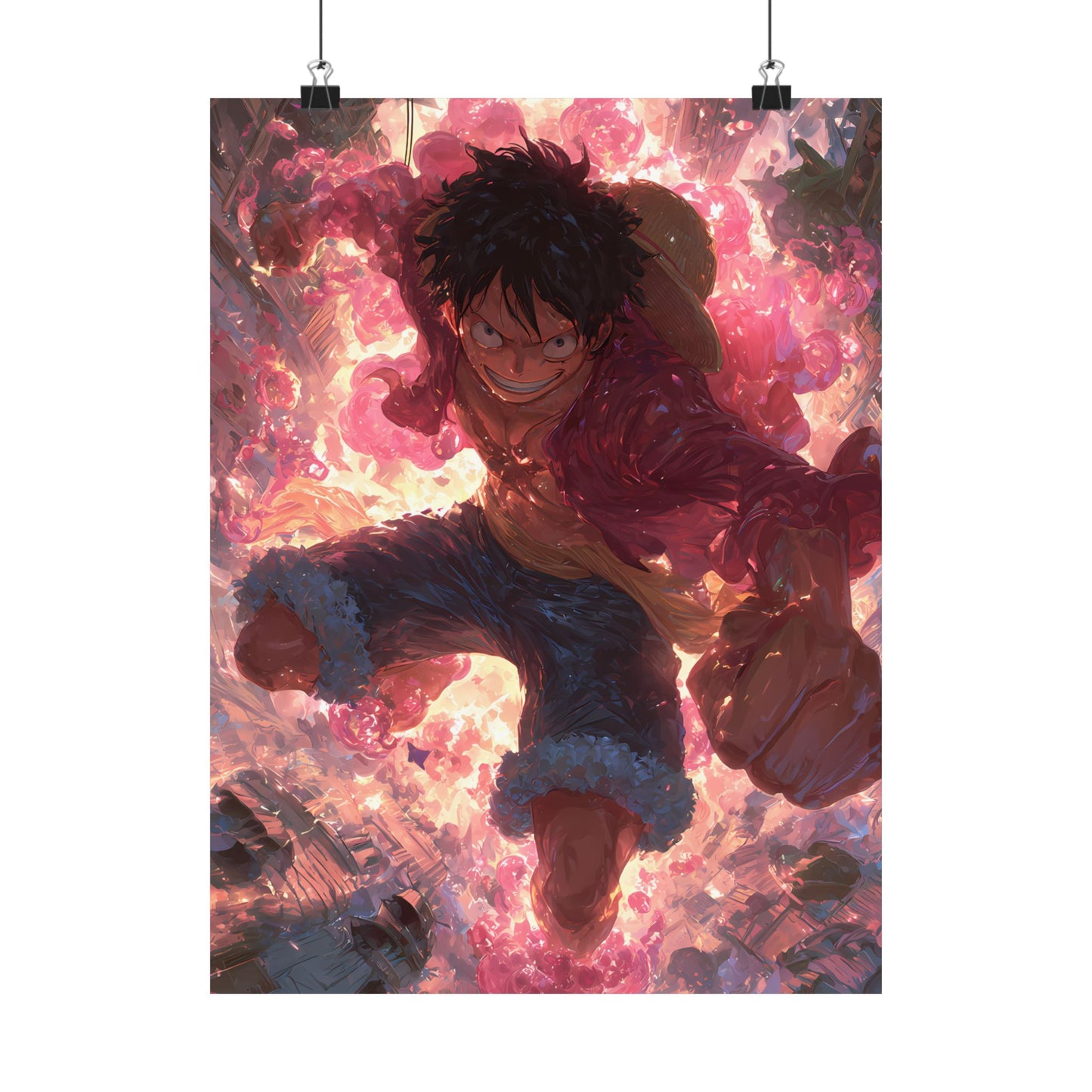 Monkey D. Luffy, One Piece Anime Gomu Gomu No Mi Matte Vertical Poster Wall Art