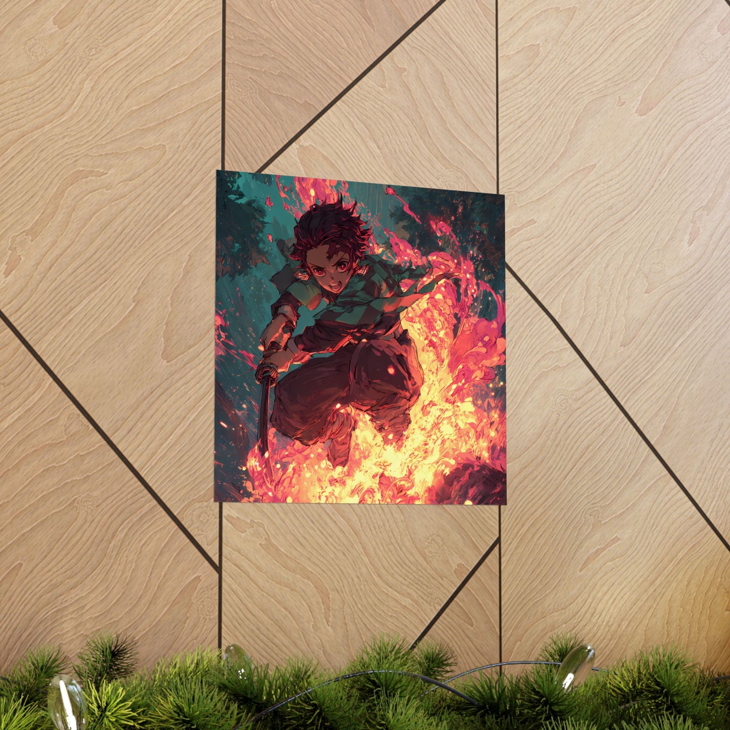Tanjiro Kamado Hinokami Kagura, Demon Slayer Anime Matte Vertical Poster Wall Art