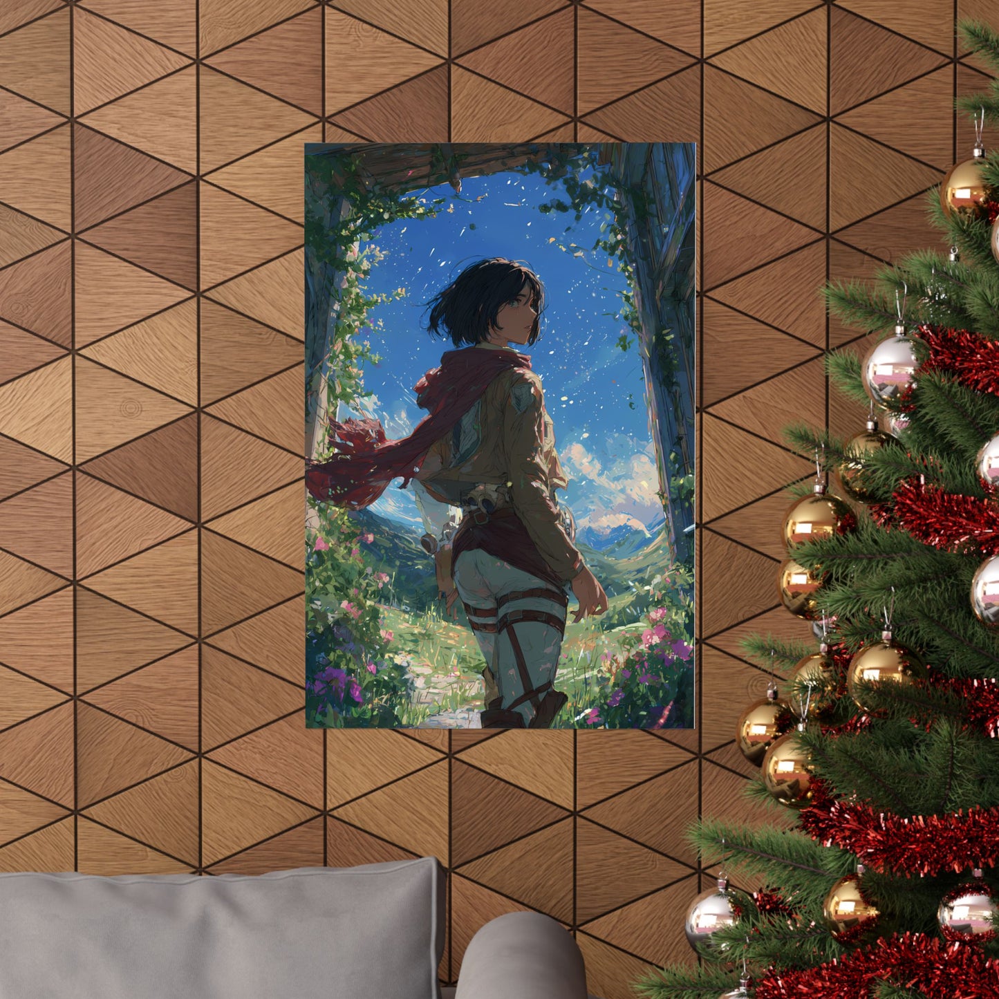 Mikasa Ackerman, Attack On Titan Anime Fan Art Matte Vertical Poster Wall Art