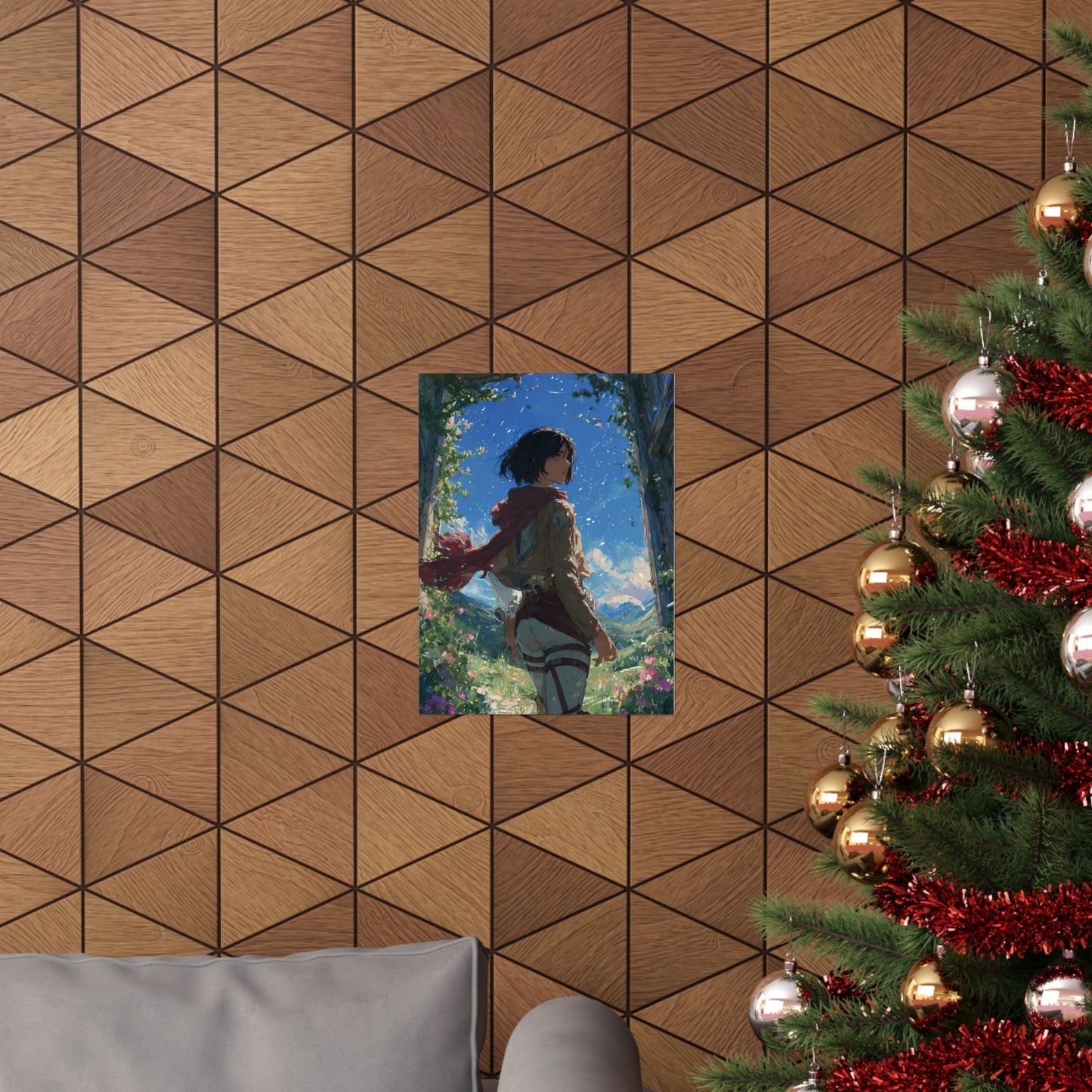 Mikasa Ackerman, Attack On Titan Anime Fan Art Matte Vertical Poster Wall Art