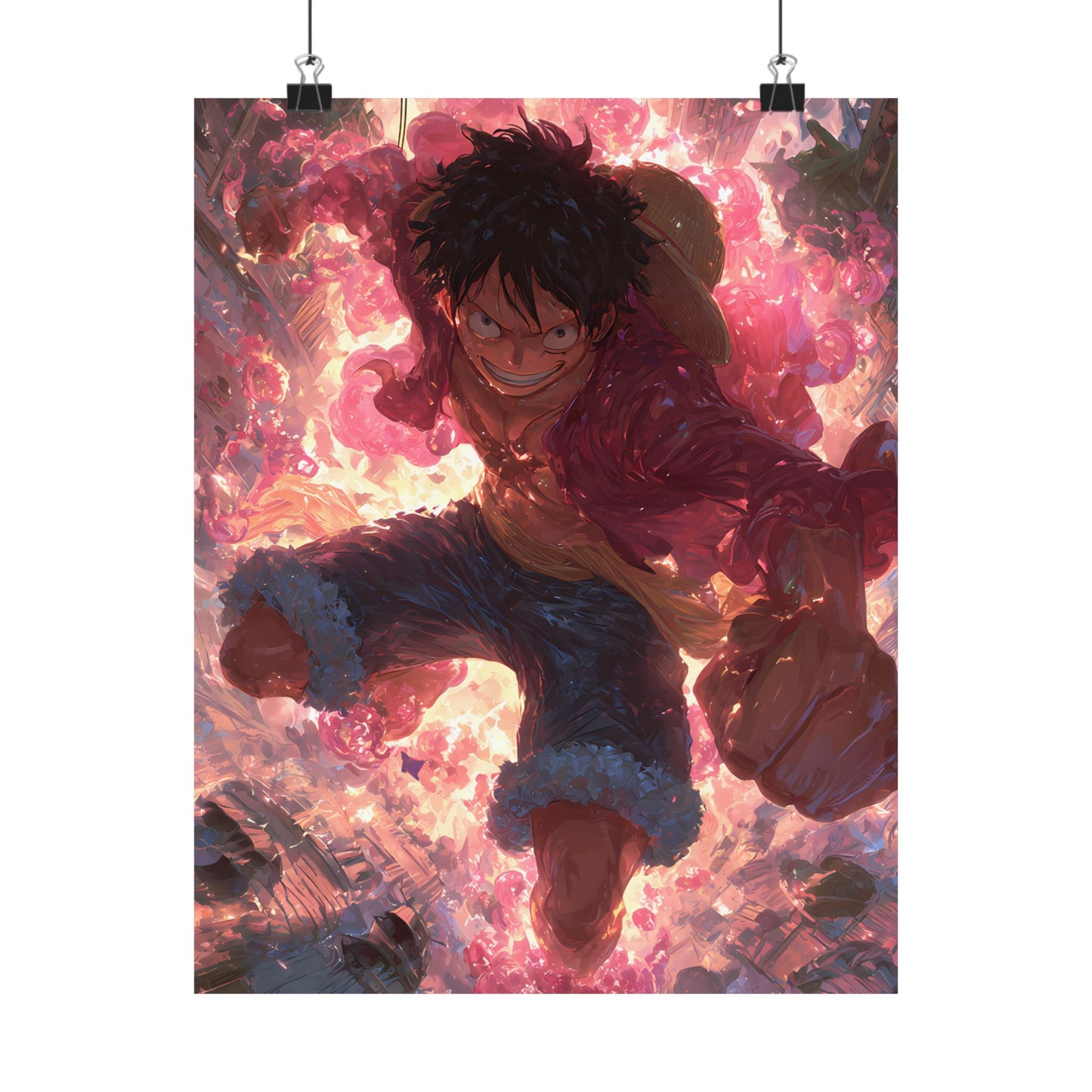 Monkey D. Luffy, One Piece Anime Gomu Gomu No Mi Matte Vertical Poster Wall Art
