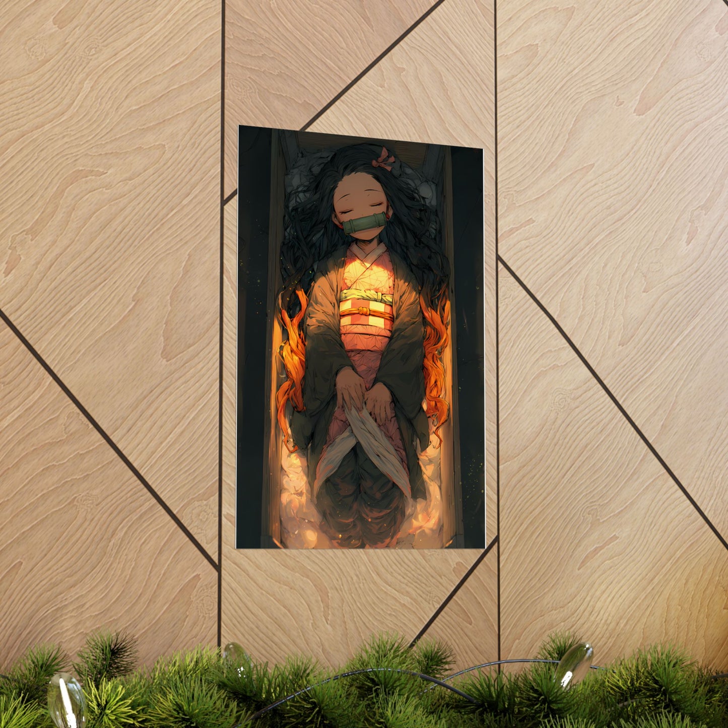 Sleeping Nezuko, Demon Slayer Anime Matte Vertical Poster Wall Art