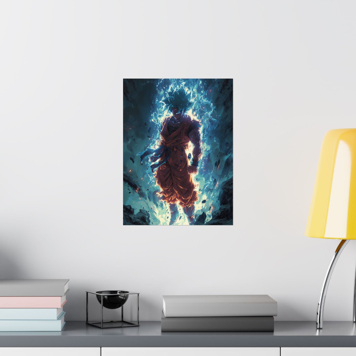 Super Saiyan Blue Goku, Dragon Ball Super Anime Fan Art Matte Vertical Poster Wall Art