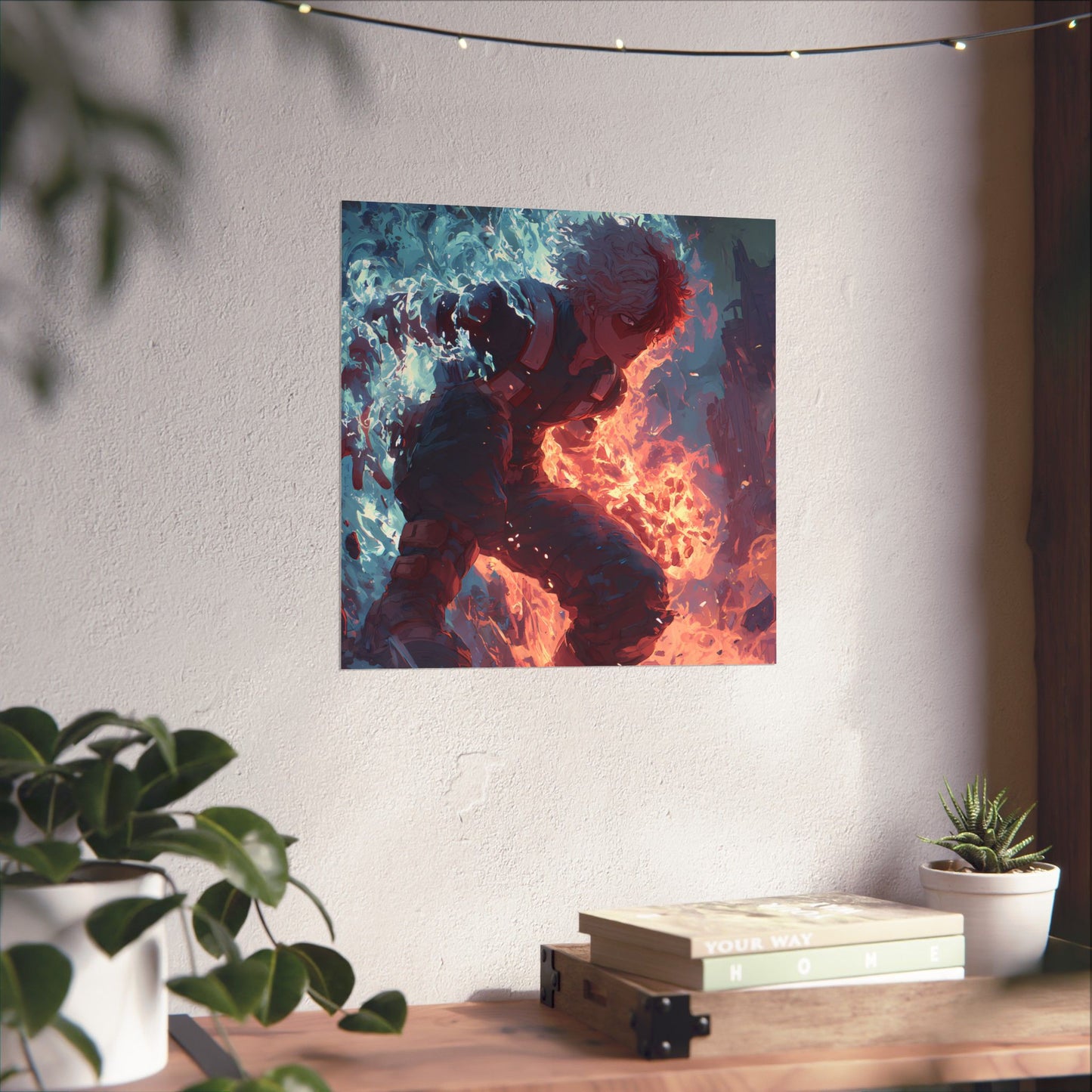 Icy Flames Shoto Todoroki My Hero Academia Anime Matte Vertical Poster Wall Art