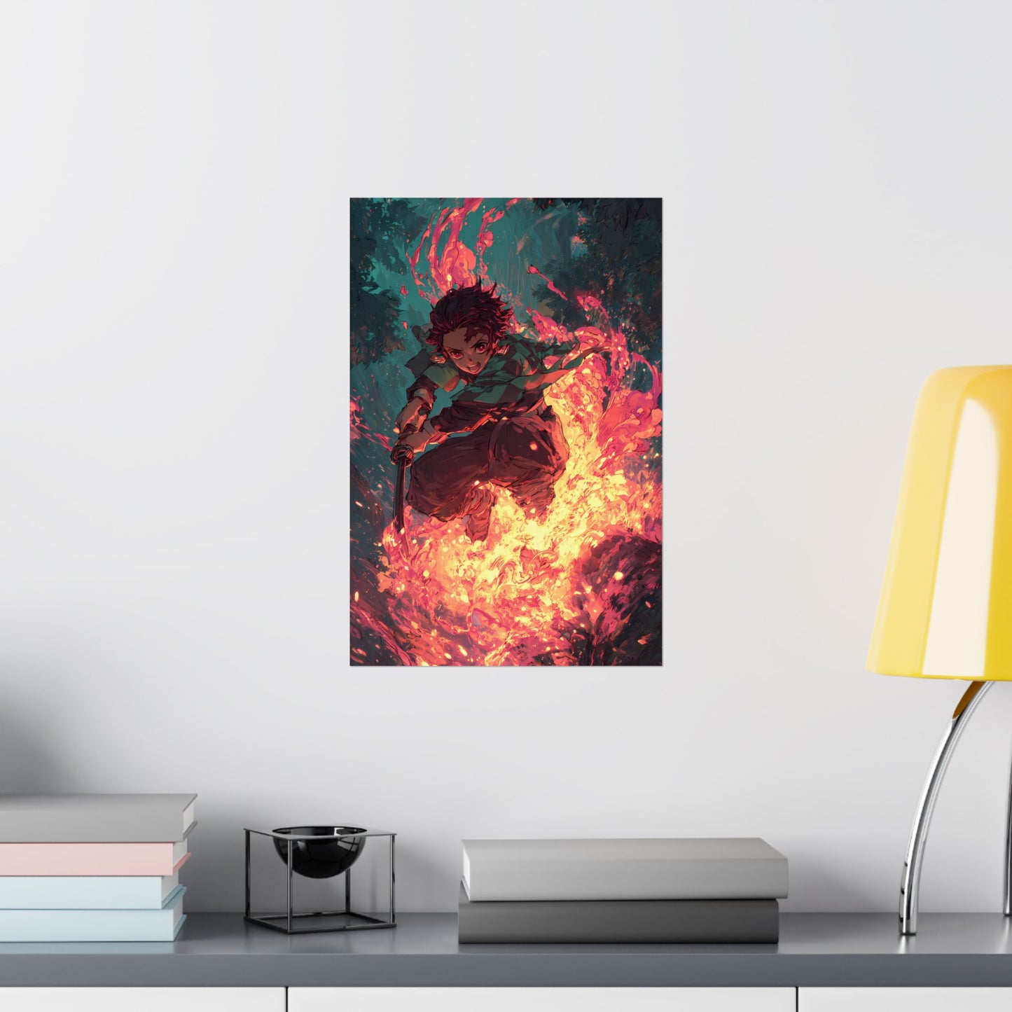 Tanjiro Kamado Hinokami Kagura, Demon Slayer Anime Matte Vertical Poster Wall Art