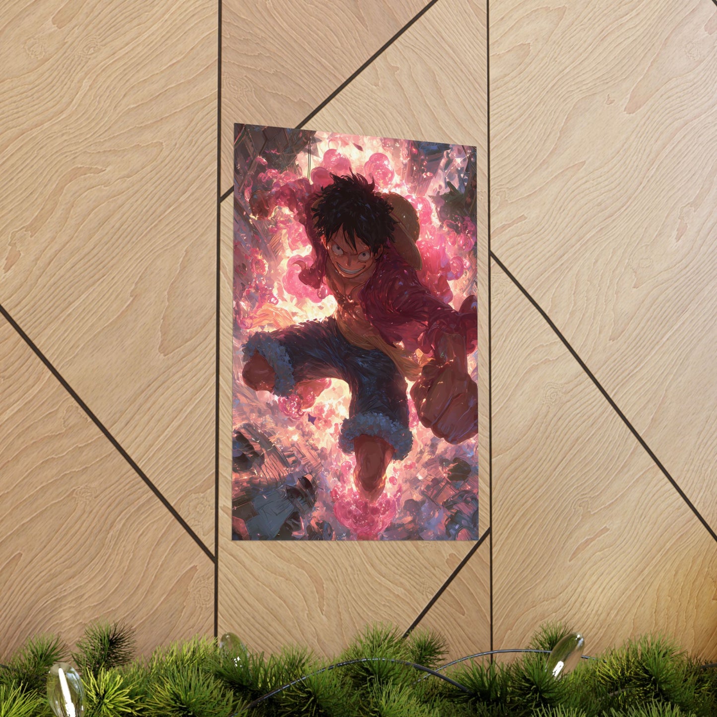 Monkey D. Luffy, One Piece Anime Gomu Gomu No Mi Matte Vertical Poster Wall Art